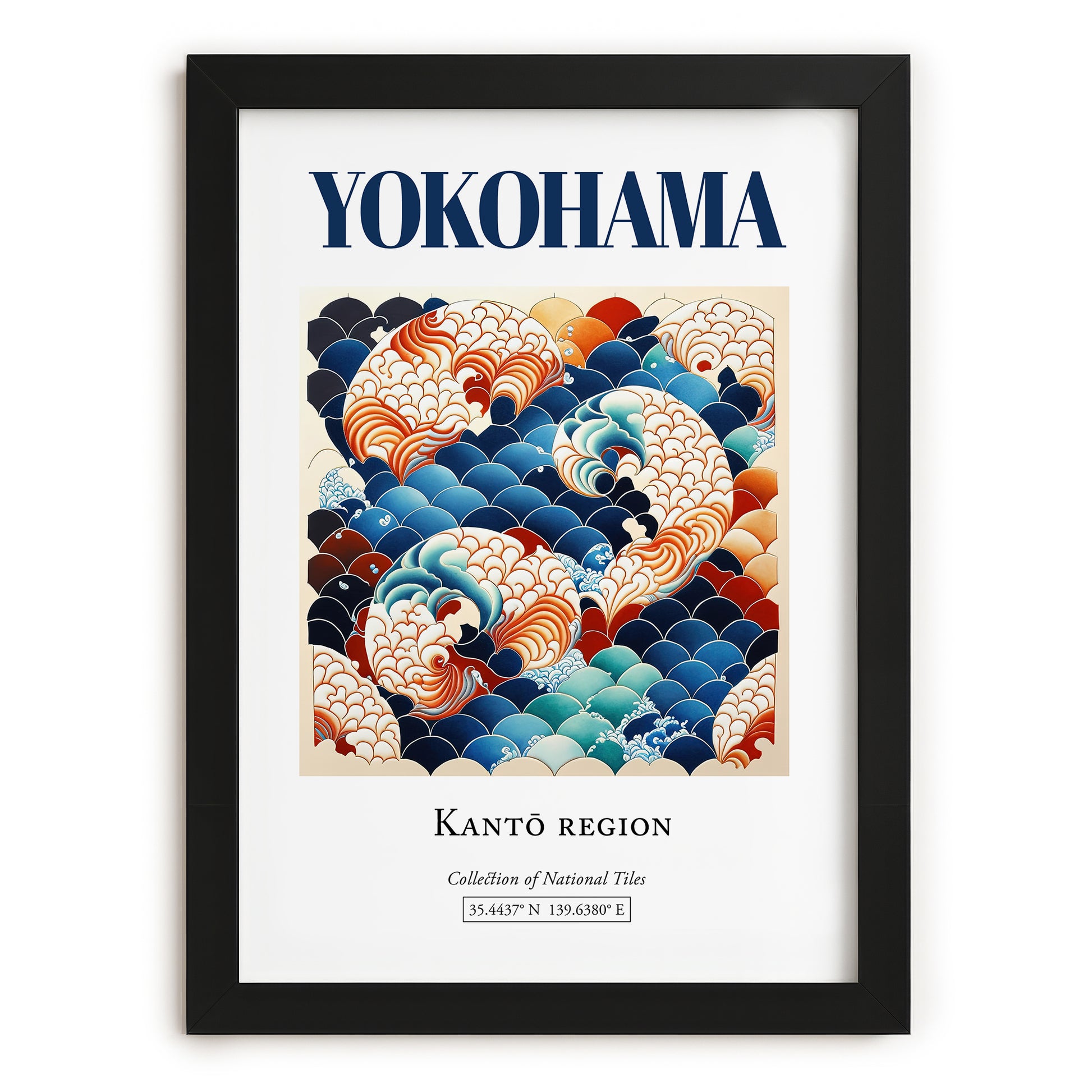 Yokohama, Japan – Travel Destination Art, in sleek black frame