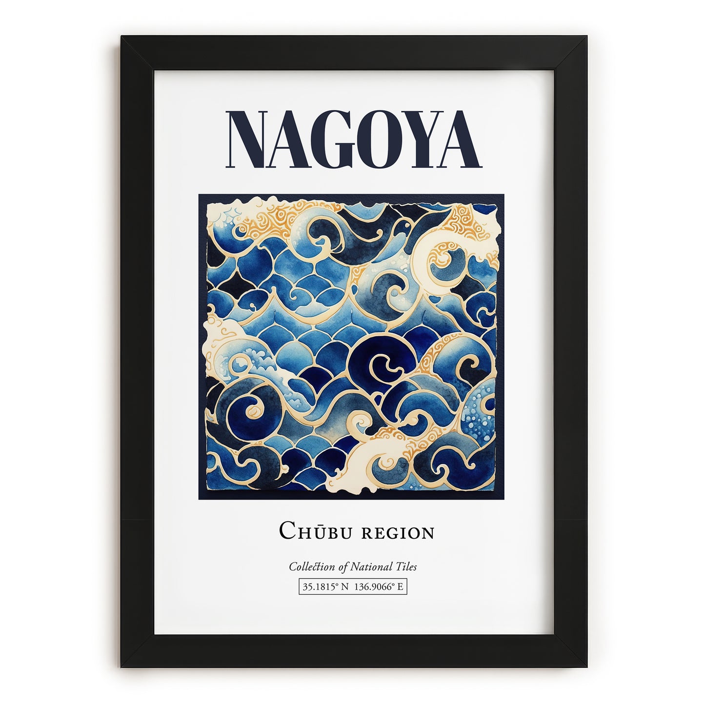Nagoya, Japan – Travel Wall Art, in sleek black frame