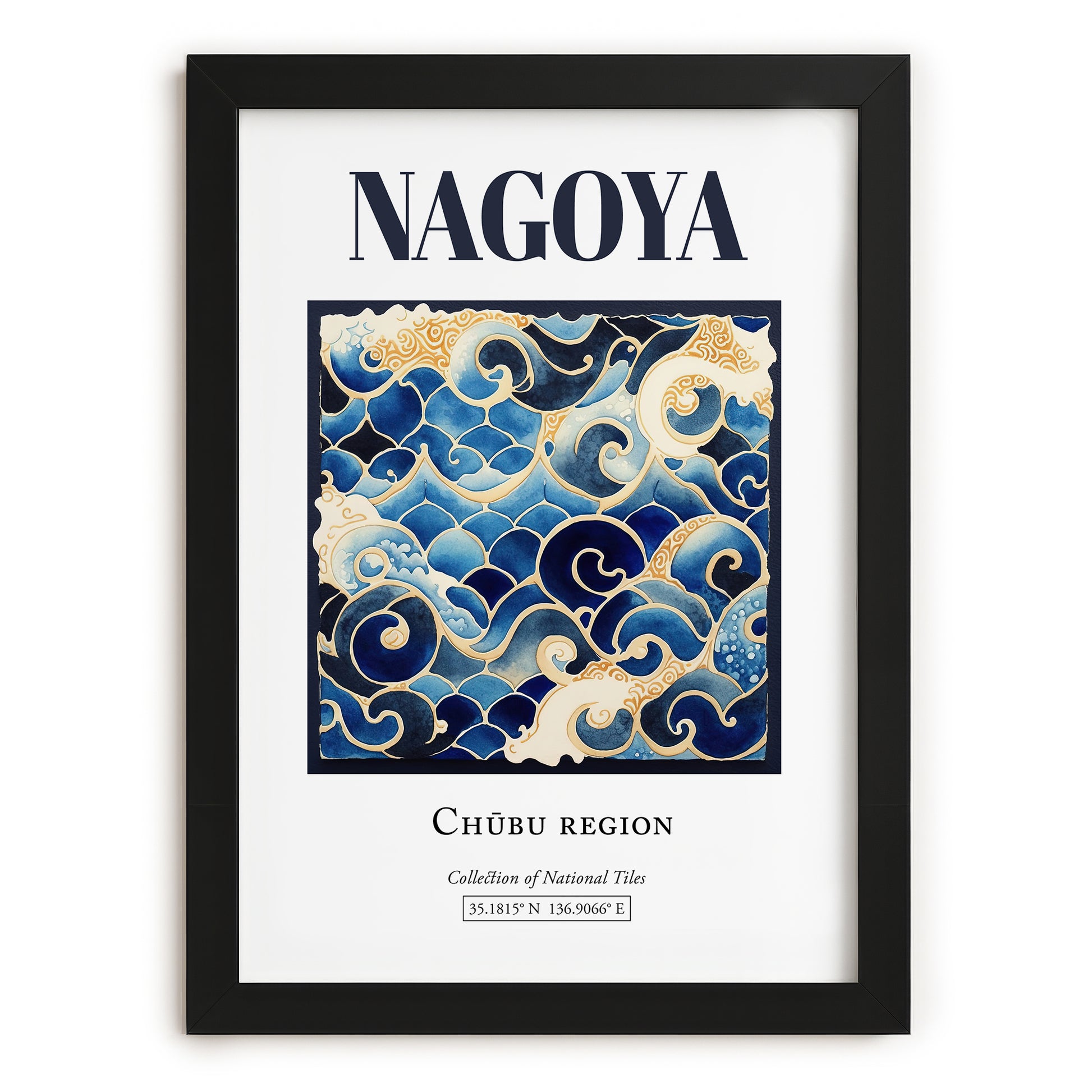 Nagoya, Japan – Travel Wall Art, in sleek black frame
