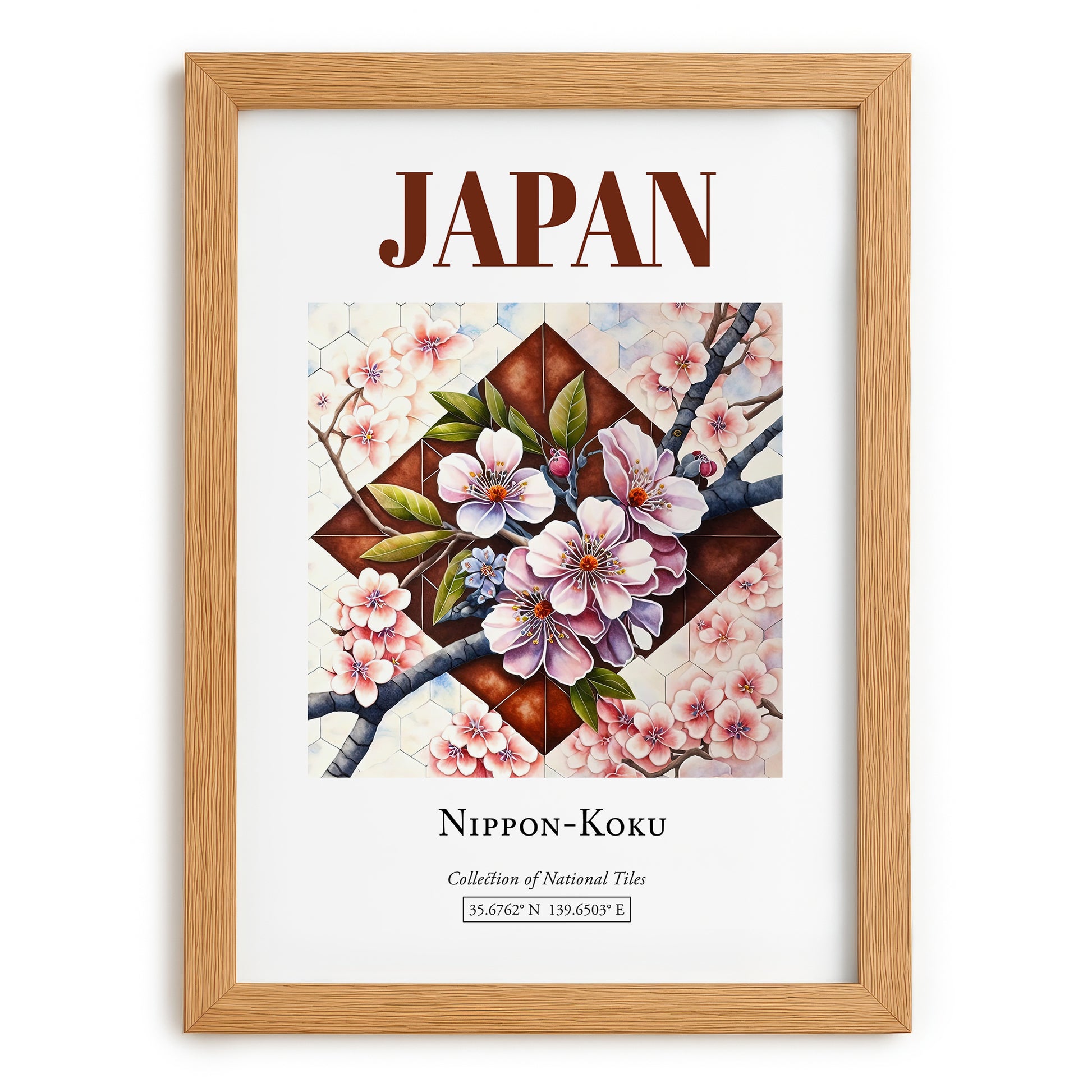 Japan, Nihon-koku – Travel Wall Decor, set in oak frame
