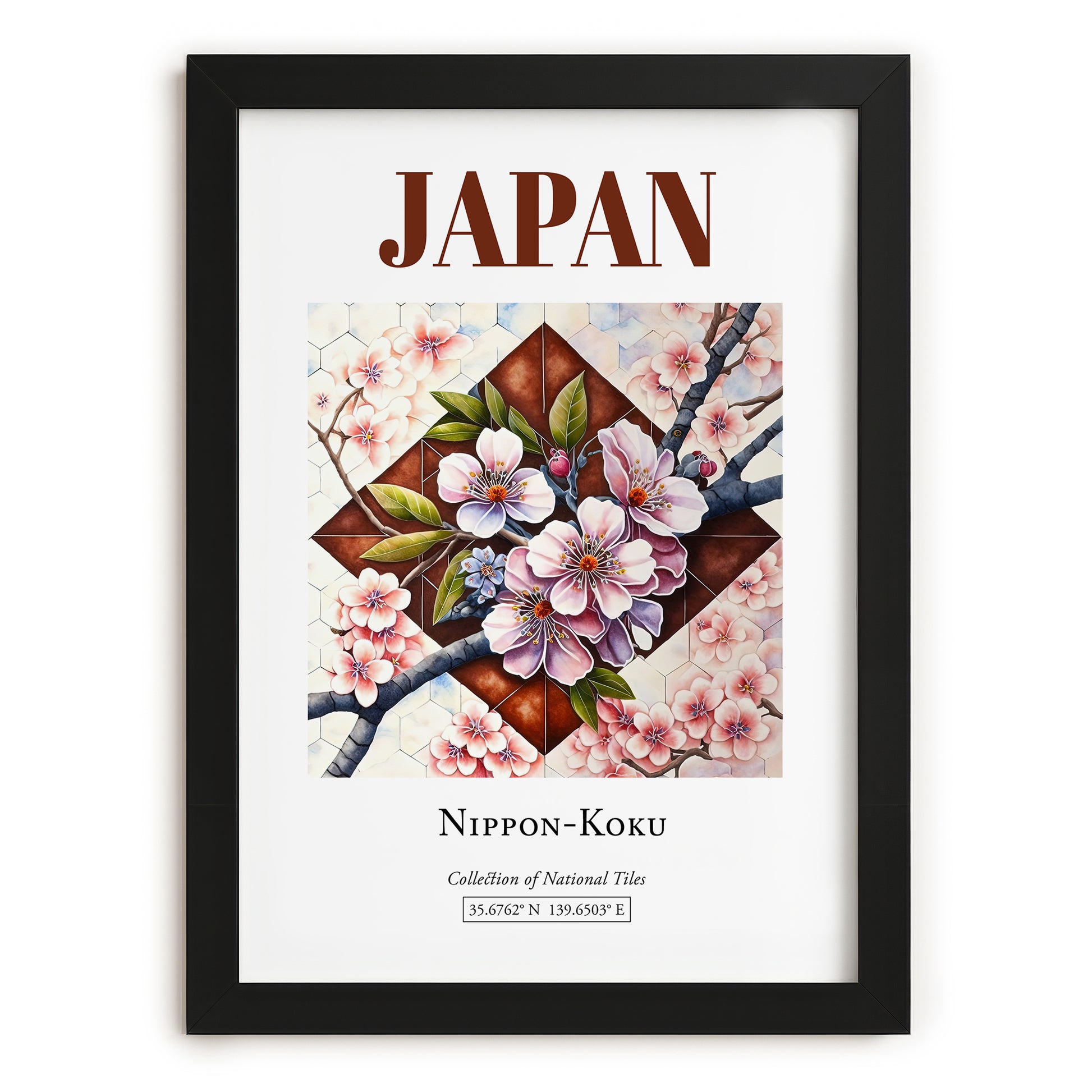 Japan, Nihon-koku – Travel Wall Decor, in sleek black frame
