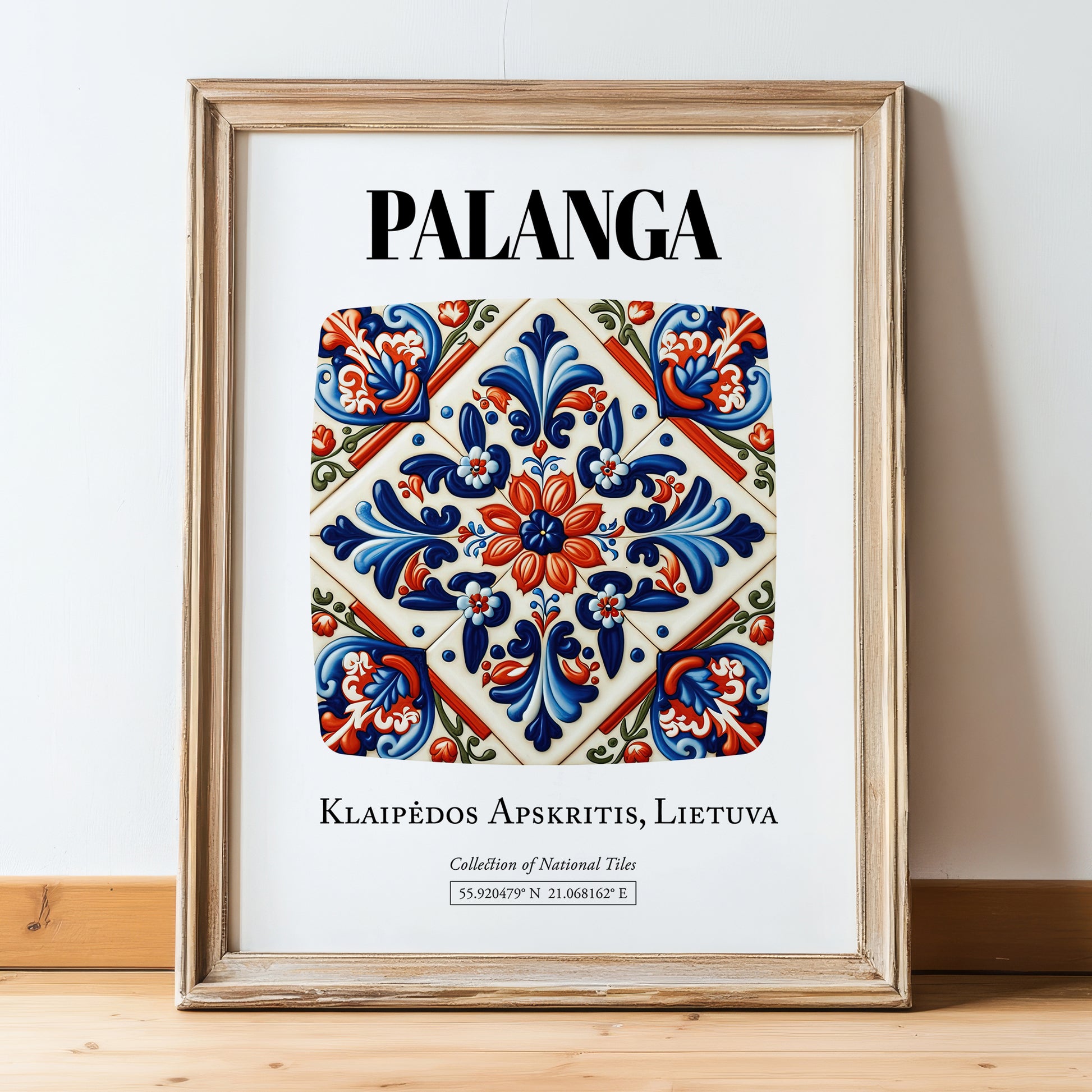 Palanga, Lithuania – Travel Wall Art, in wooden frame leaning on the floor