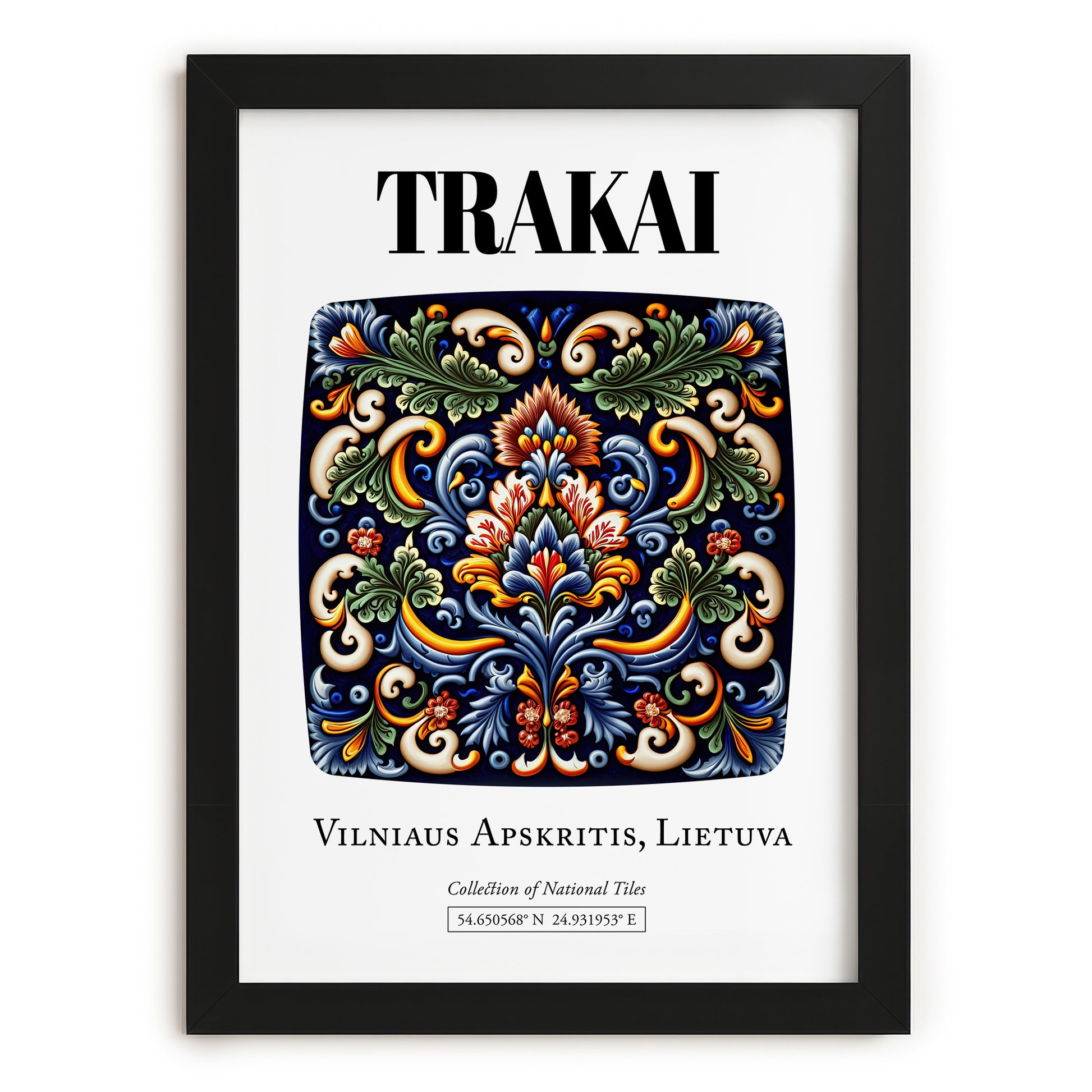 Trakai, Lithuania – Travel Poster, in sleek black frame