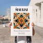 Šiauliai, Lithuania – Cityscape Wall Art, no-text version framed in wood