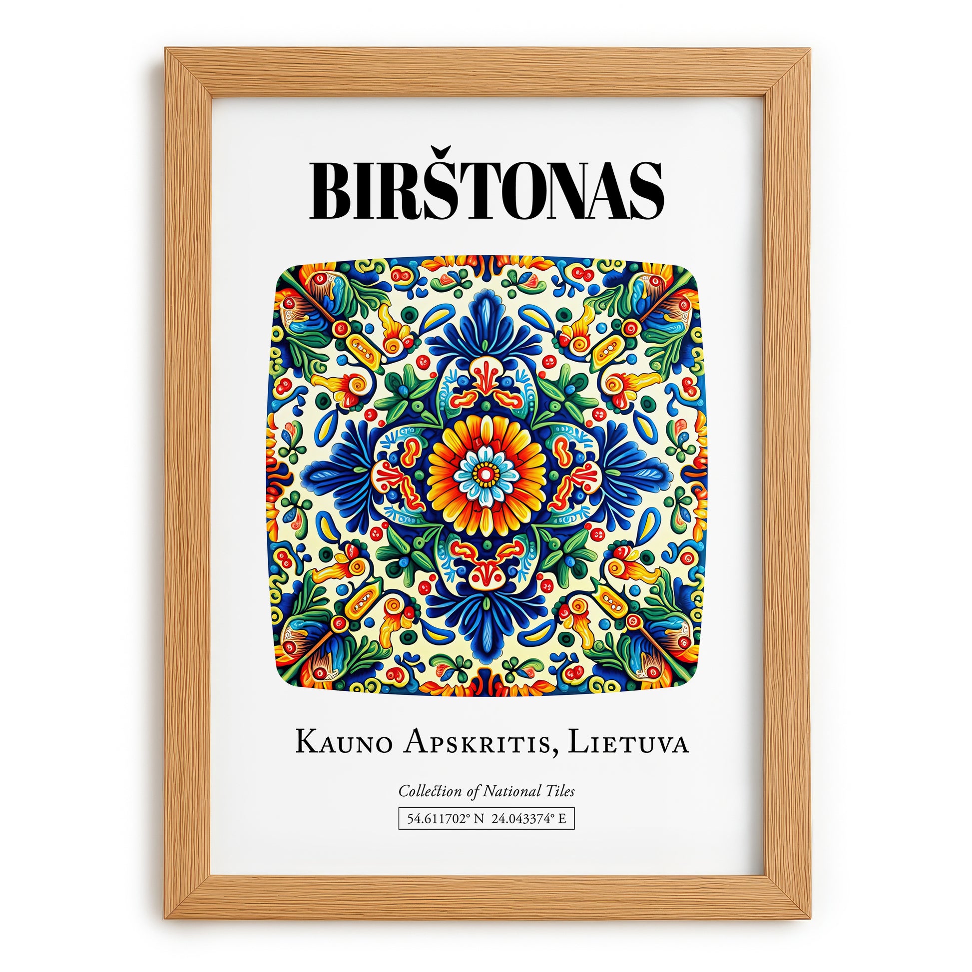 Birštonas, Lithuania – Travel Wall Art, set in oak frame