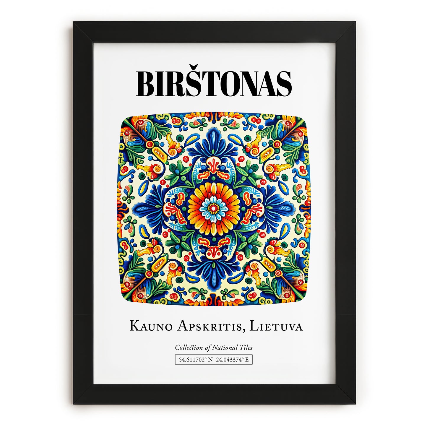 Birštonas, Lithuania – Travel Wall Art, in sleek black frame