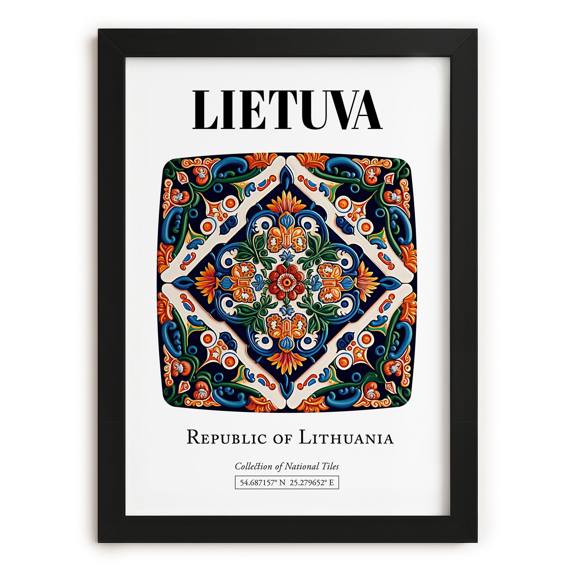 Lietuva, Lithuania – Wanderlust Wall Decor, in sleek black frame