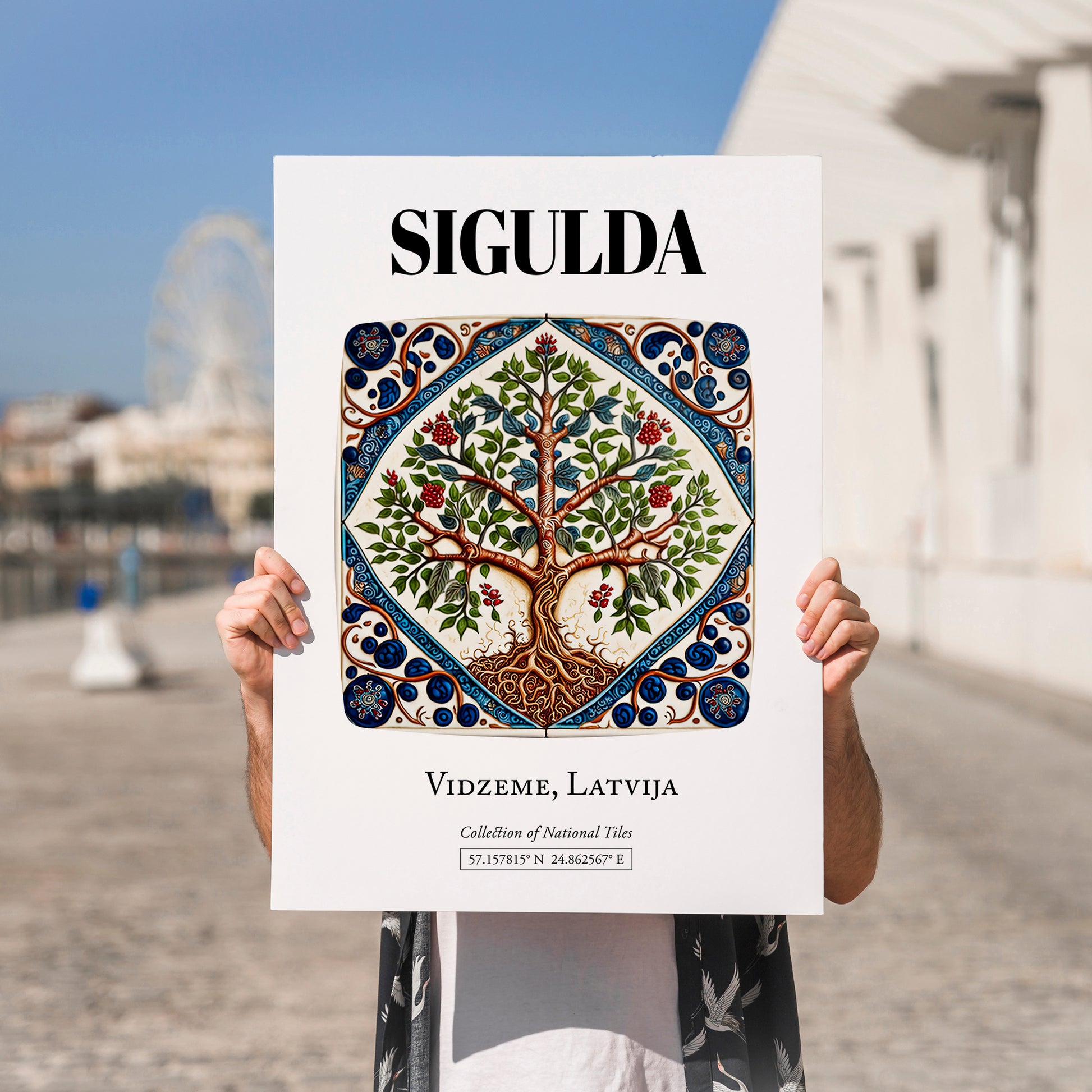 Sigulda, Latvia – Wanderlust Wall Decor, no-text version framed in wood