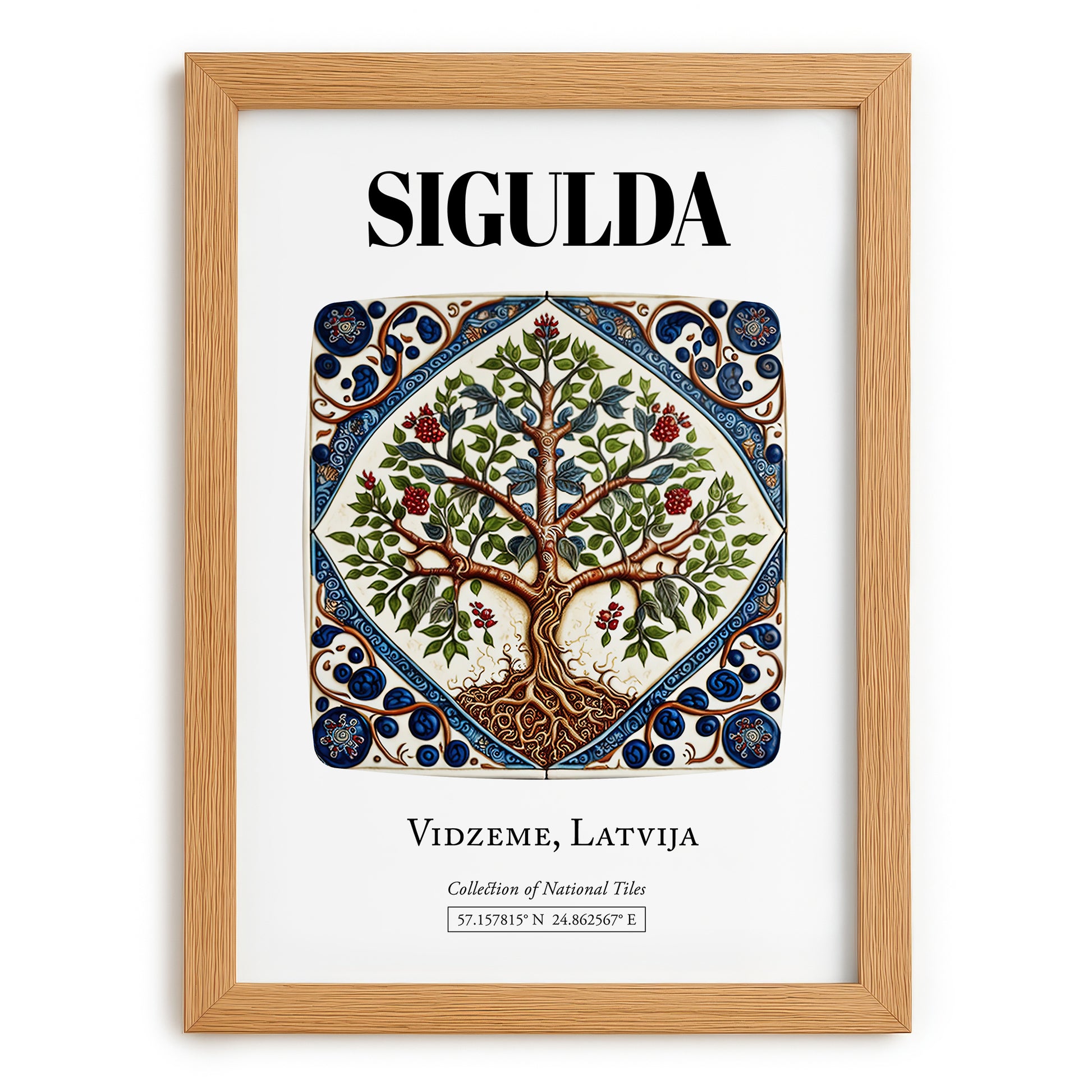 Sigulda, Latvia – Wanderlust Wall Decor, set in oak frame