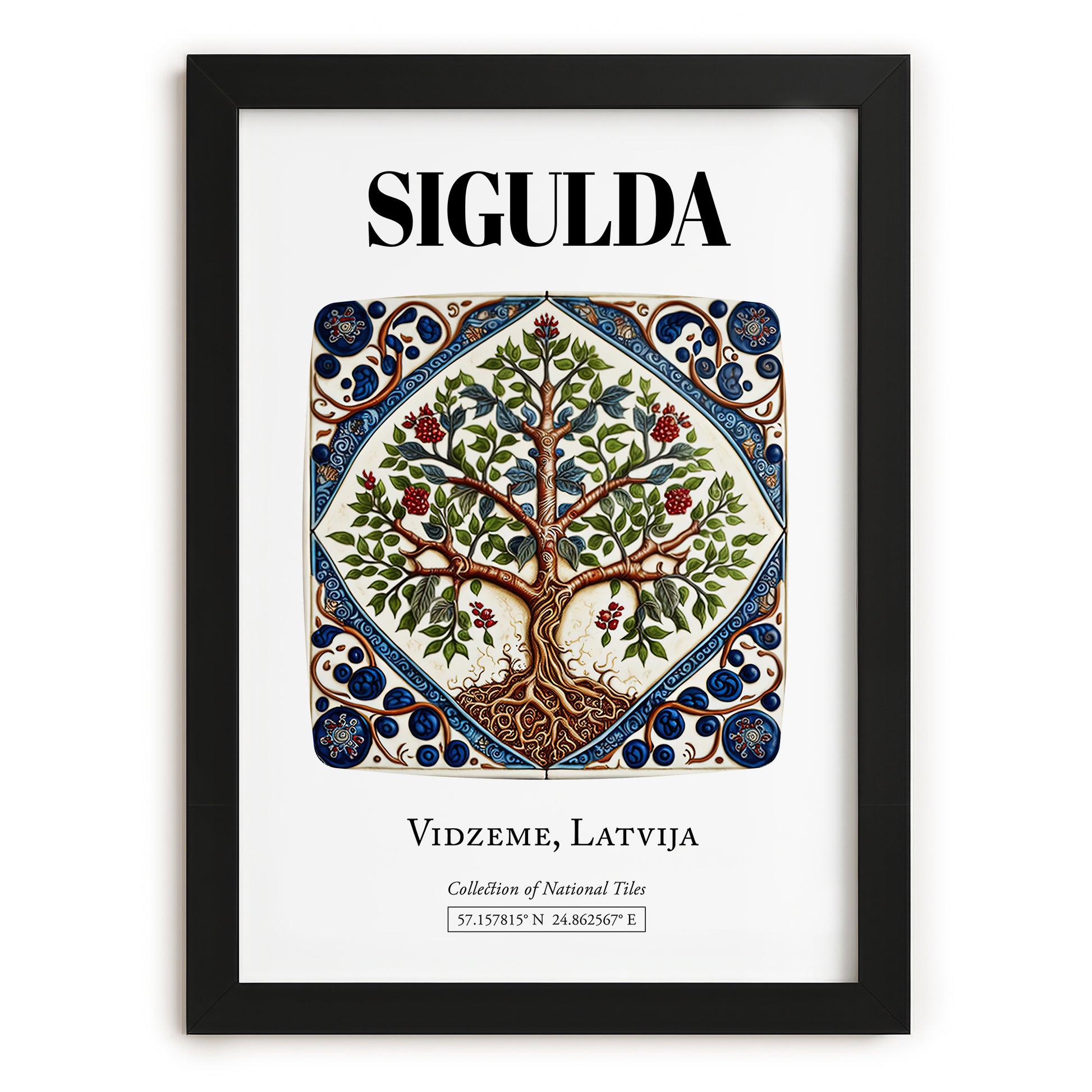 Sigulda, Latvia – Wanderlust Wall Decor, in sleek black frame