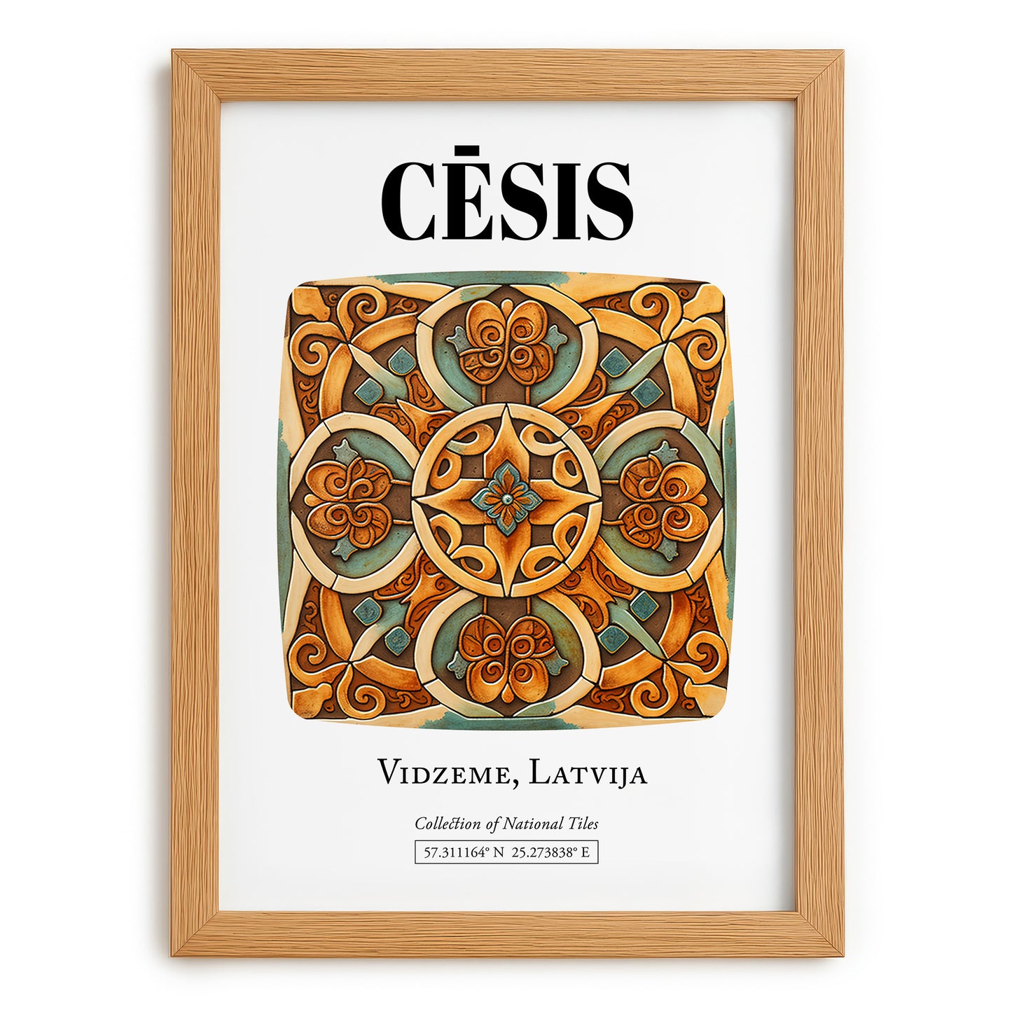 Cēsis, Latvia – Travel Wall Decor, set in oak frame