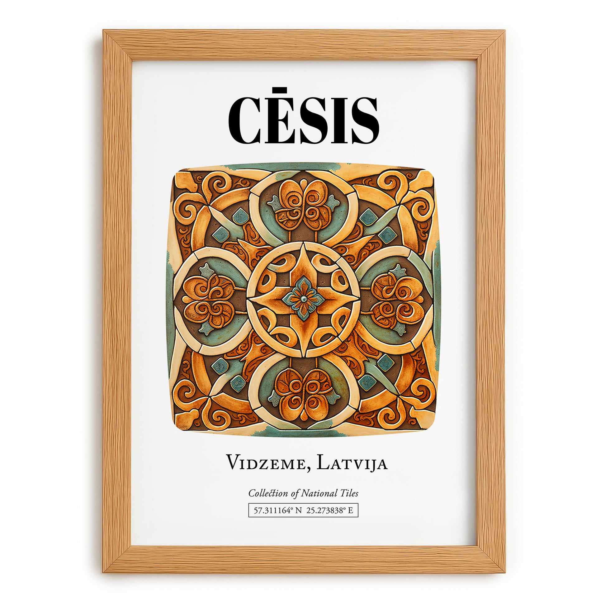 Cēsis, Latvia – Travel Wall Decor, set in oak frame