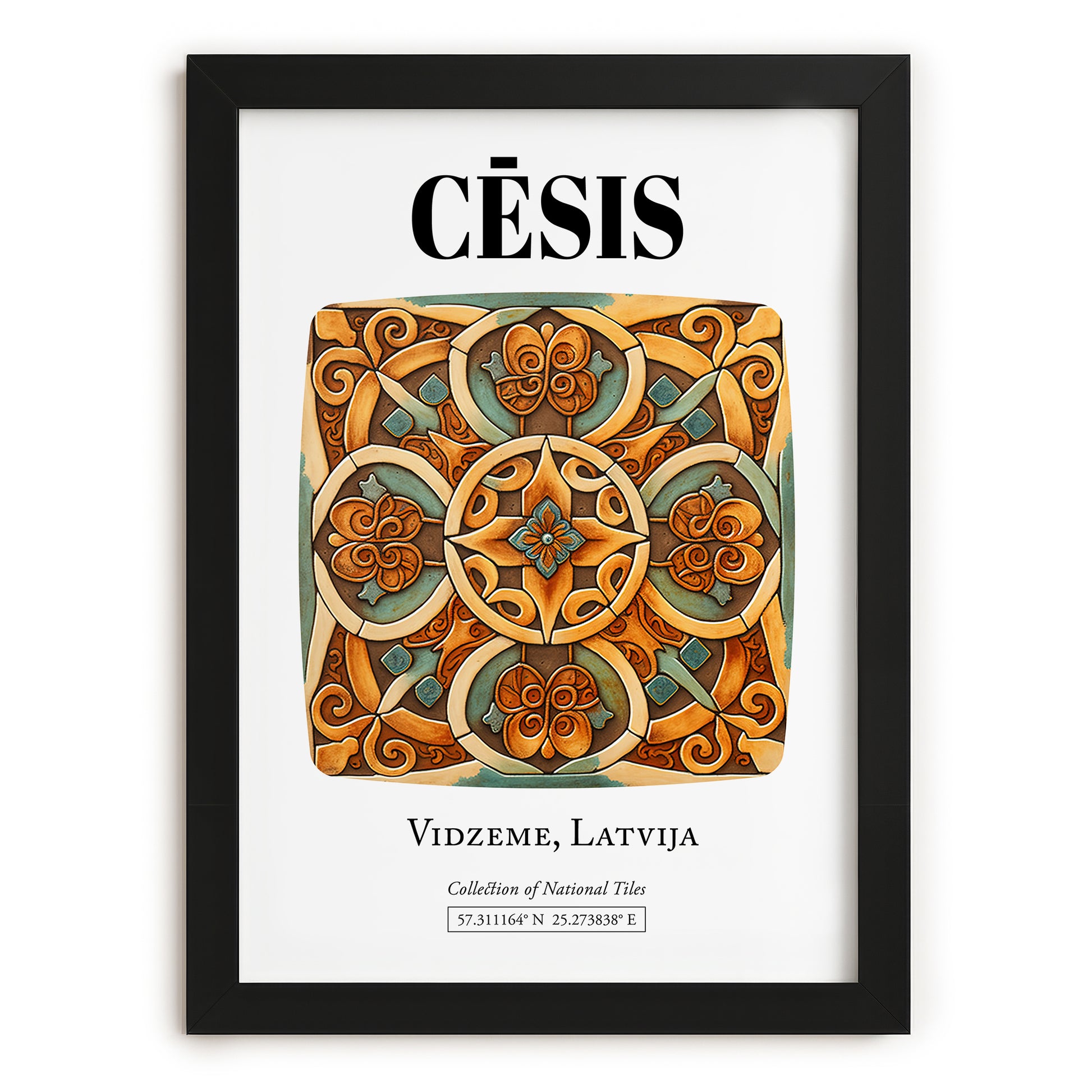 Cēsis, Latvia – Travel Wall Decor, in sleek black frame