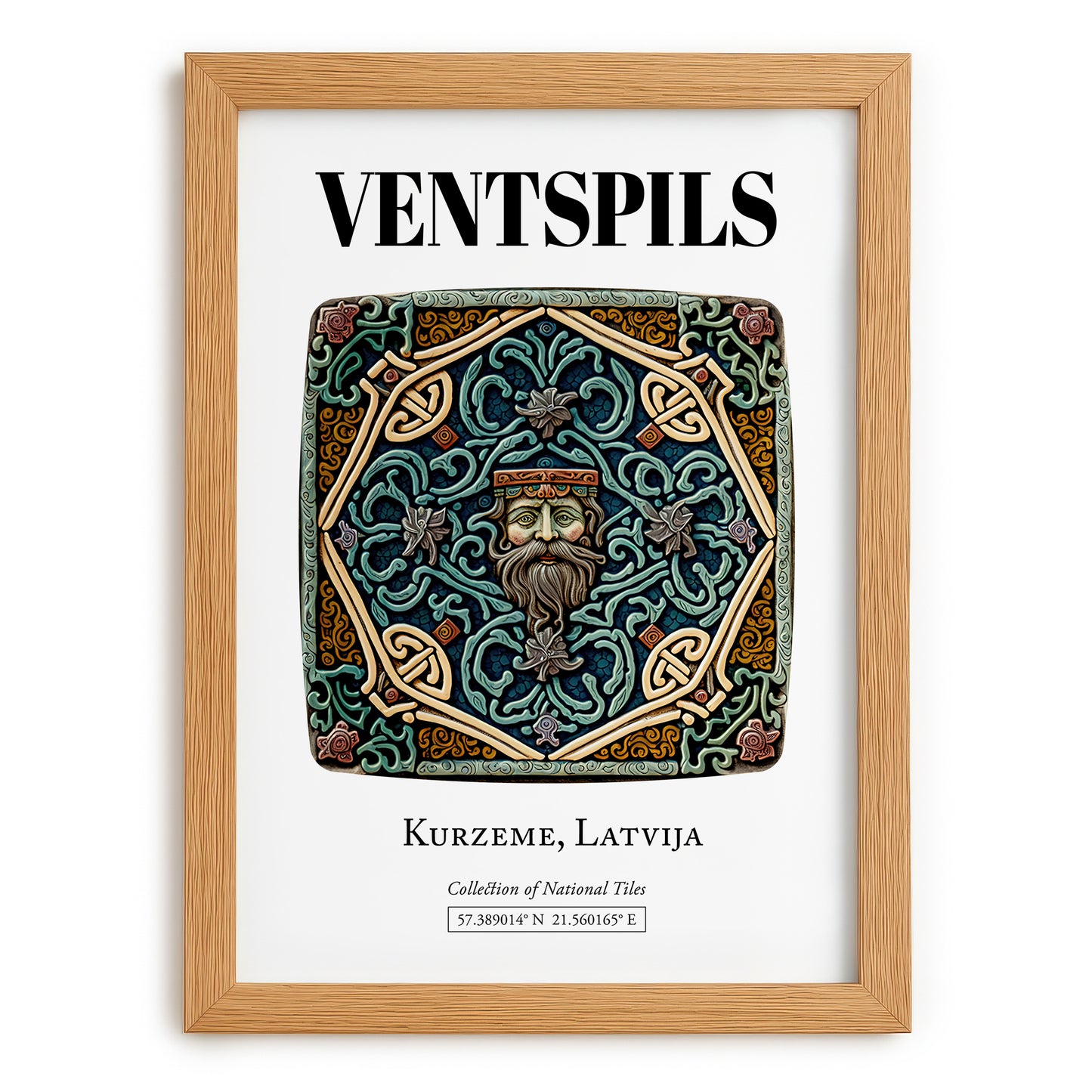 Ventspils, Latvia – Travel Print, set in oak frame