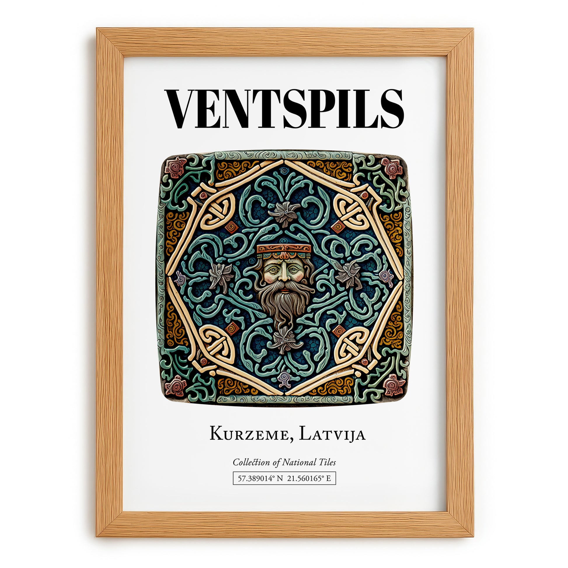 Ventspils, Latvia – Travel Print, set in oak frame