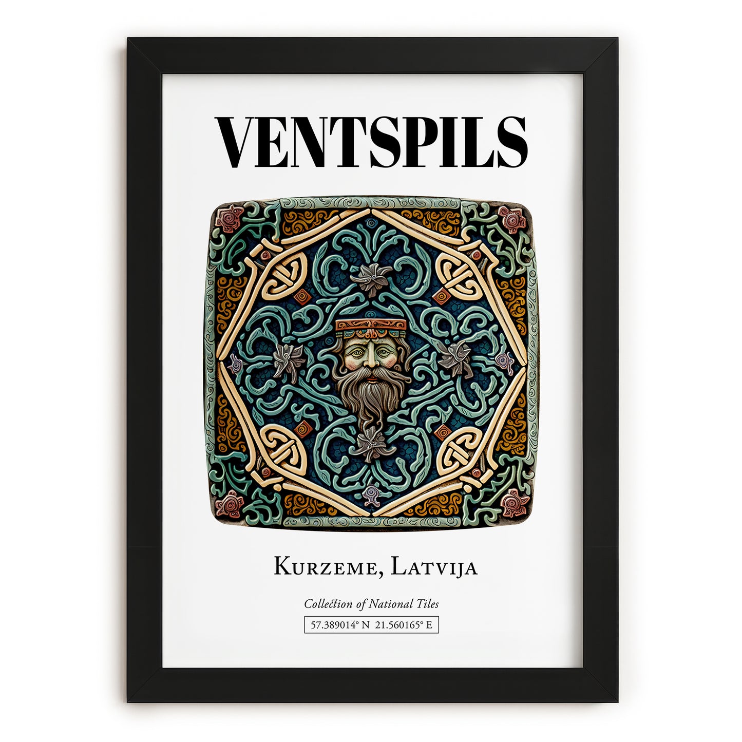 Ventspils, Latvia – Travel Print, in sleek black frame