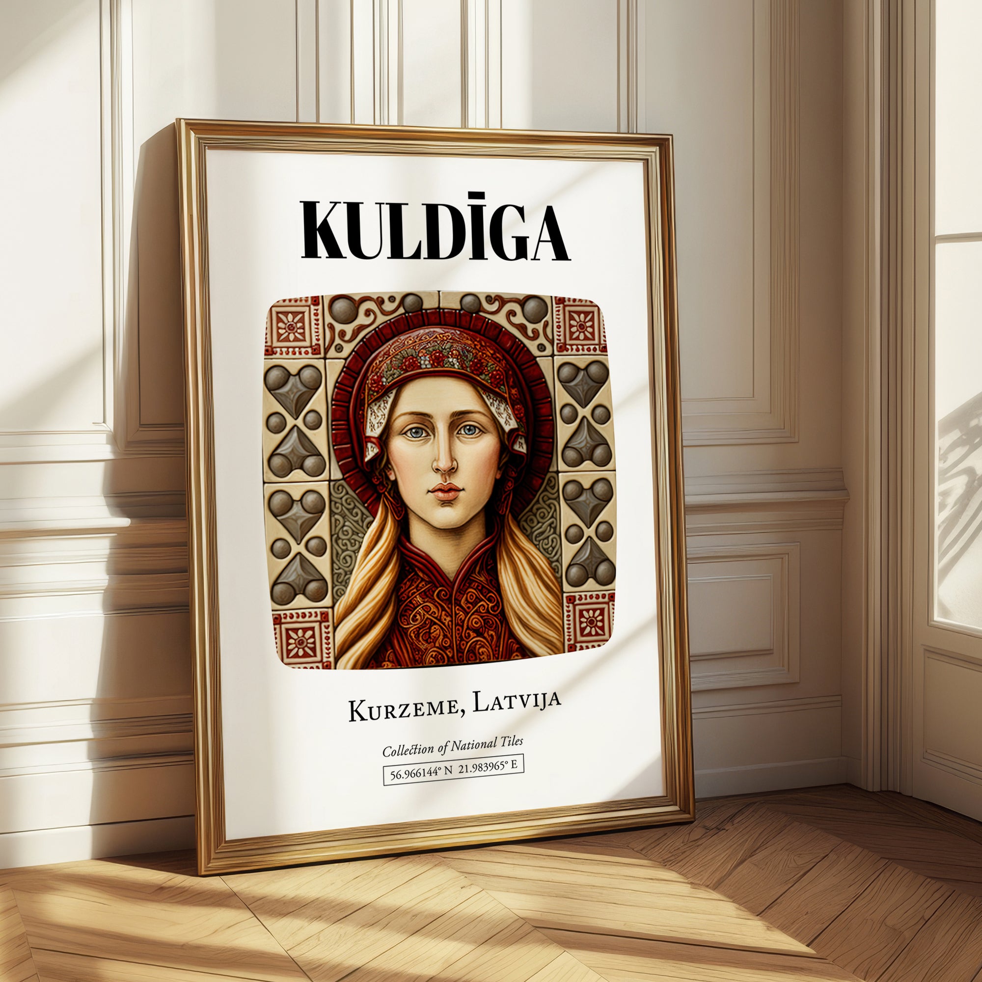 Kuldīga, Latvia – Travel Poster, styled in a charming Paris street view