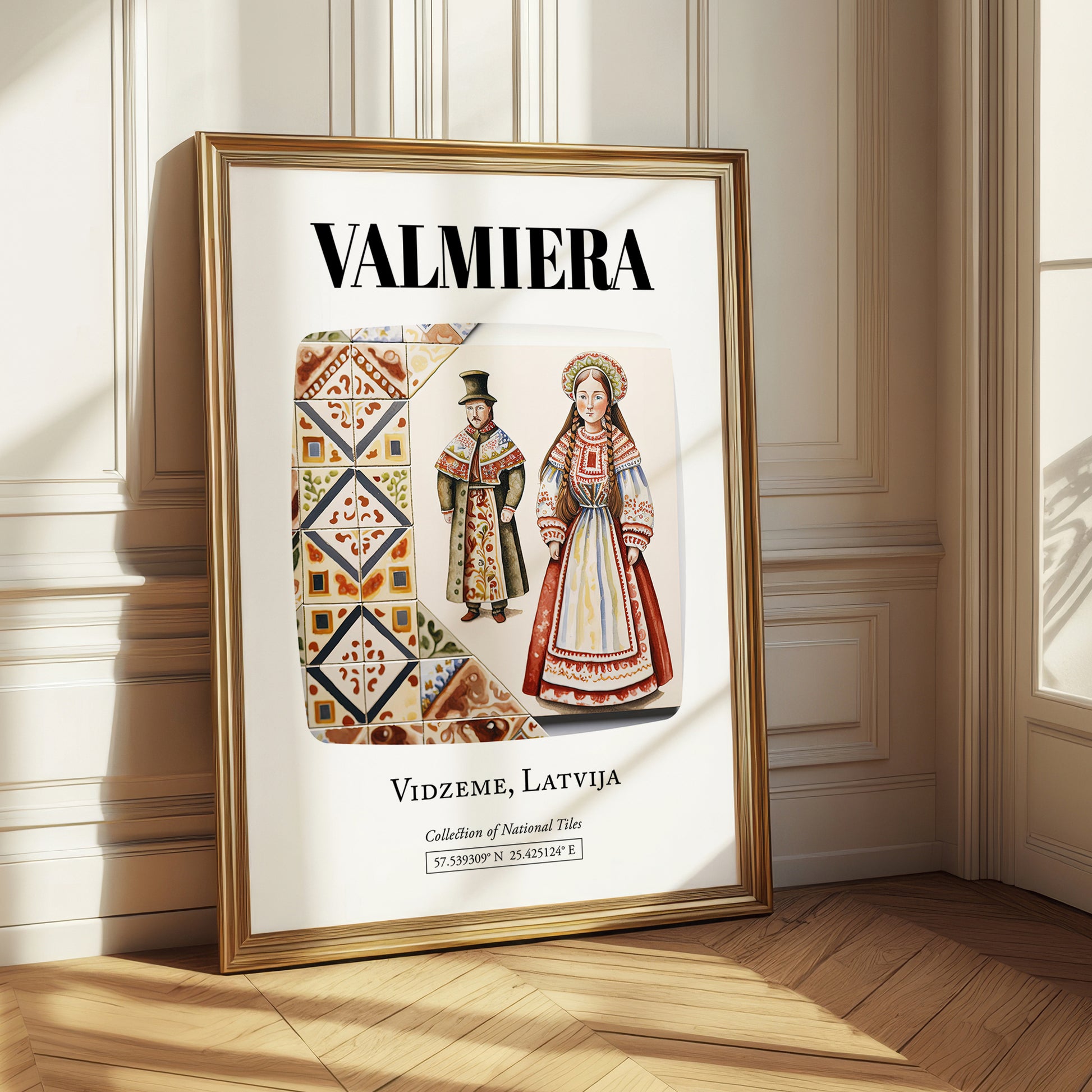 Valmiera, Latvia – Global Cities Wall Print, styled in a charming Paris street view