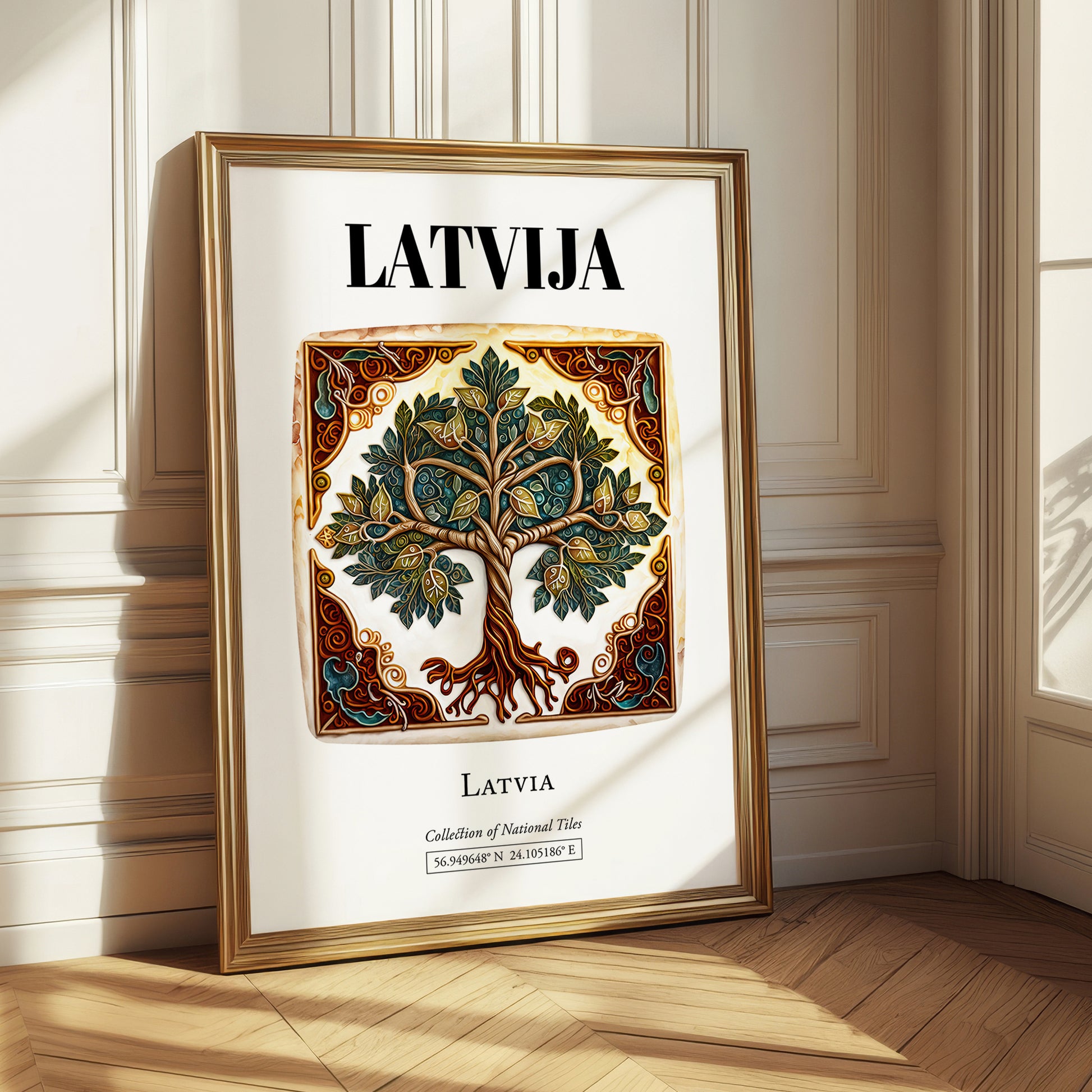 Latvija, Latvia – Wanderlust-Inspired Poster, styled in a charming Paris street view