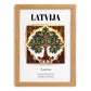 Latvija, Latvia – Wanderlust-Inspired Poster, set in oak frame