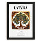 Latvija, Latvia – Wanderlust-Inspired Poster, in sleek black frame
