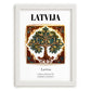 Latvija, Latvia – Wanderlust-Inspired Poster, placed in minimal white frame