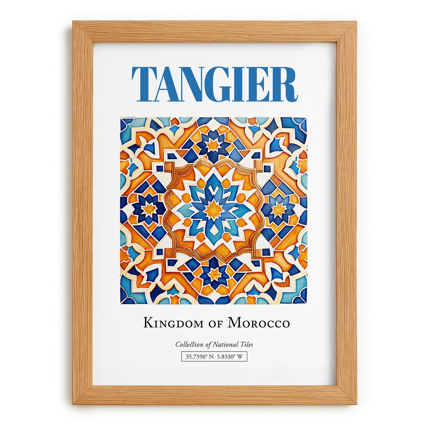 Tangier, Morocco – Travel Wall Decor, set in oak frame