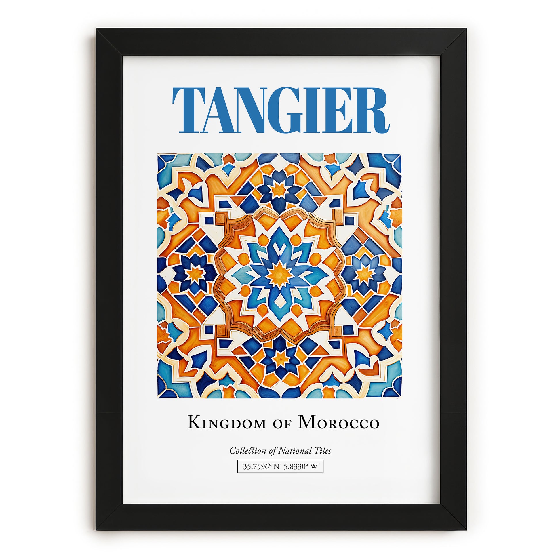 Tangier, Morocco – Travel Wall Decor, in sleek black frame