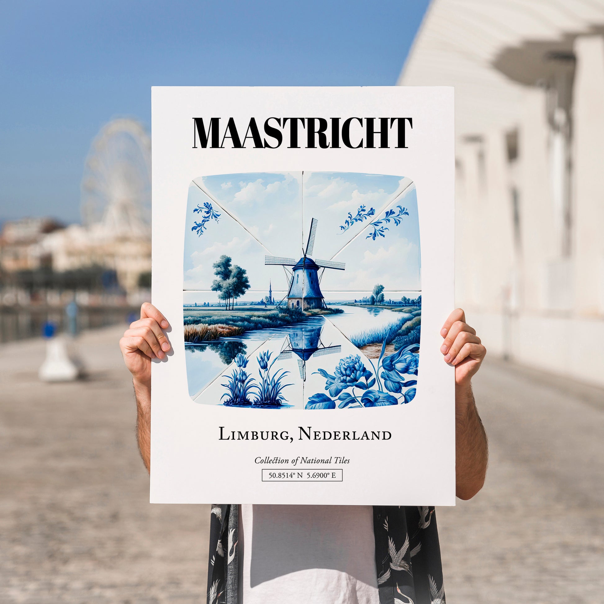 Maastricht, Netherlands – Travel Poster, no-text version framed in wood