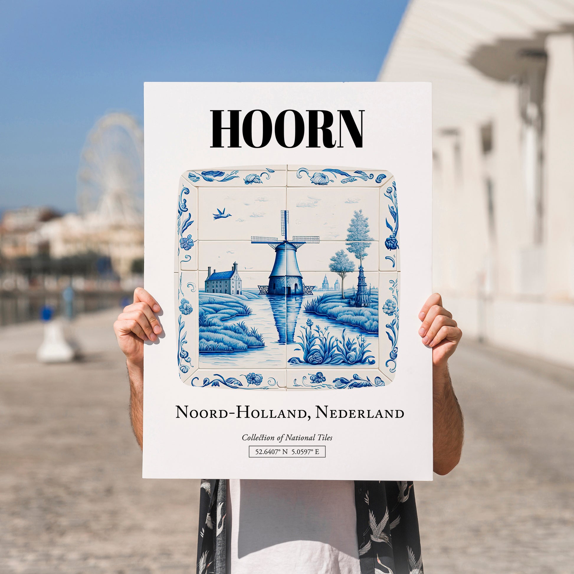 Hoorn, Netherlands – Travel Print, no-text version framed in wood