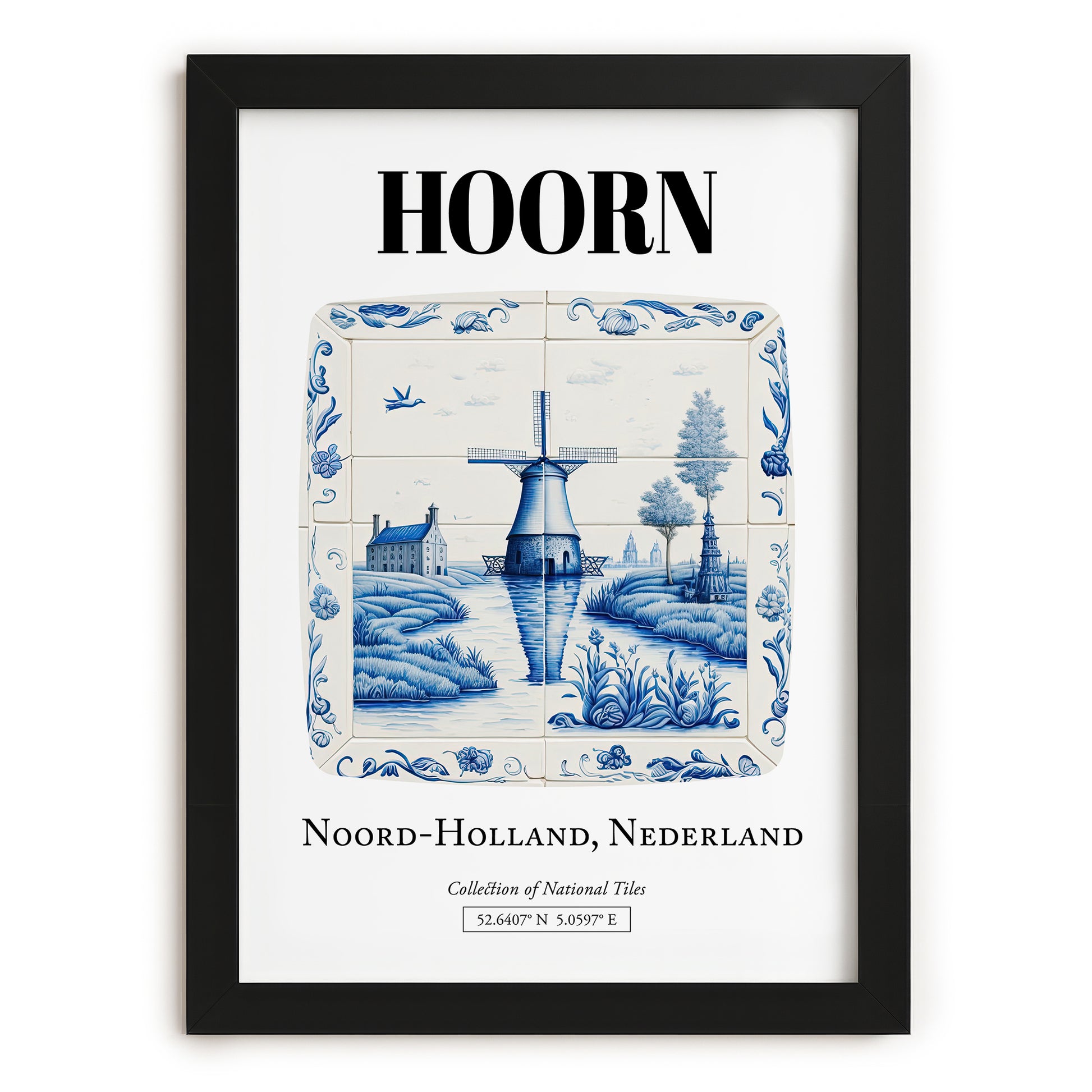 Hoorn, Netherlands – Travel Print, in sleek black frame