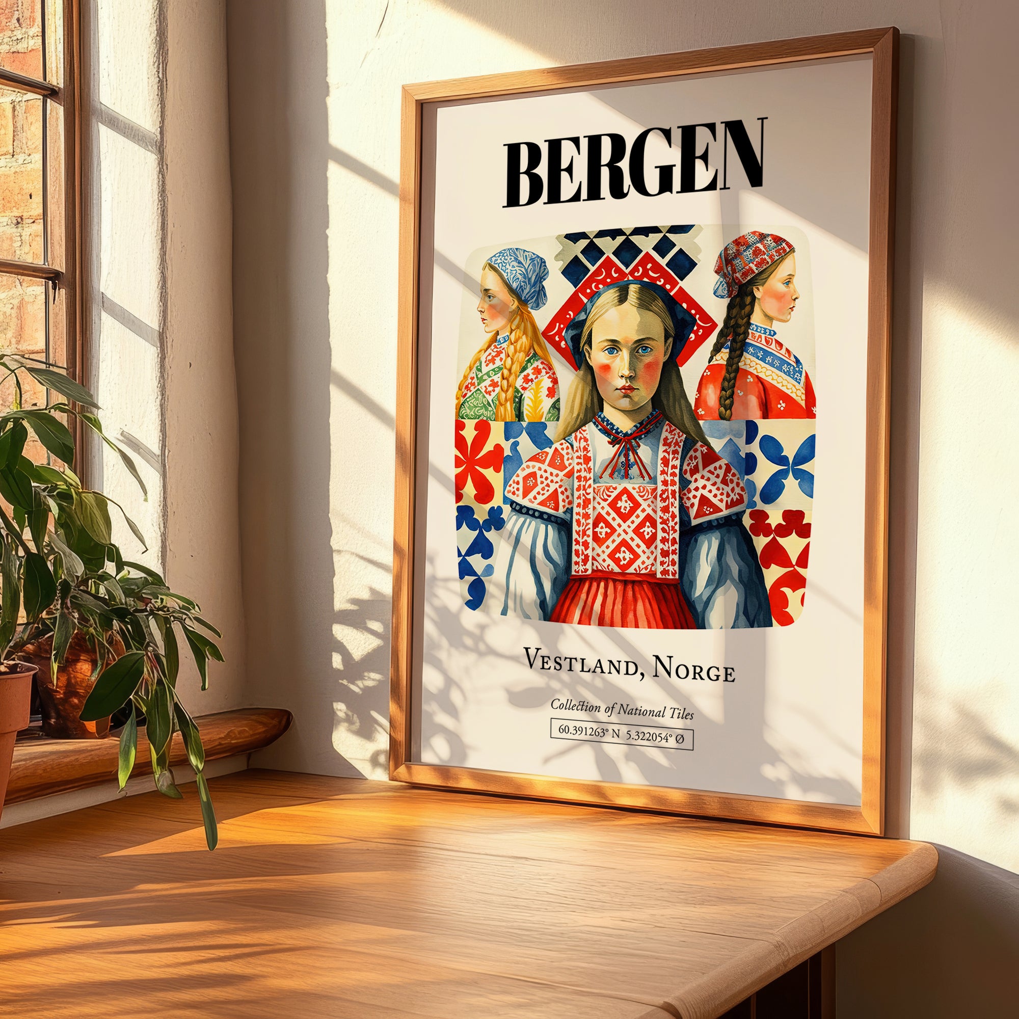 Bergen, Norway – Minimalist Travel Print, clean layout with no caption