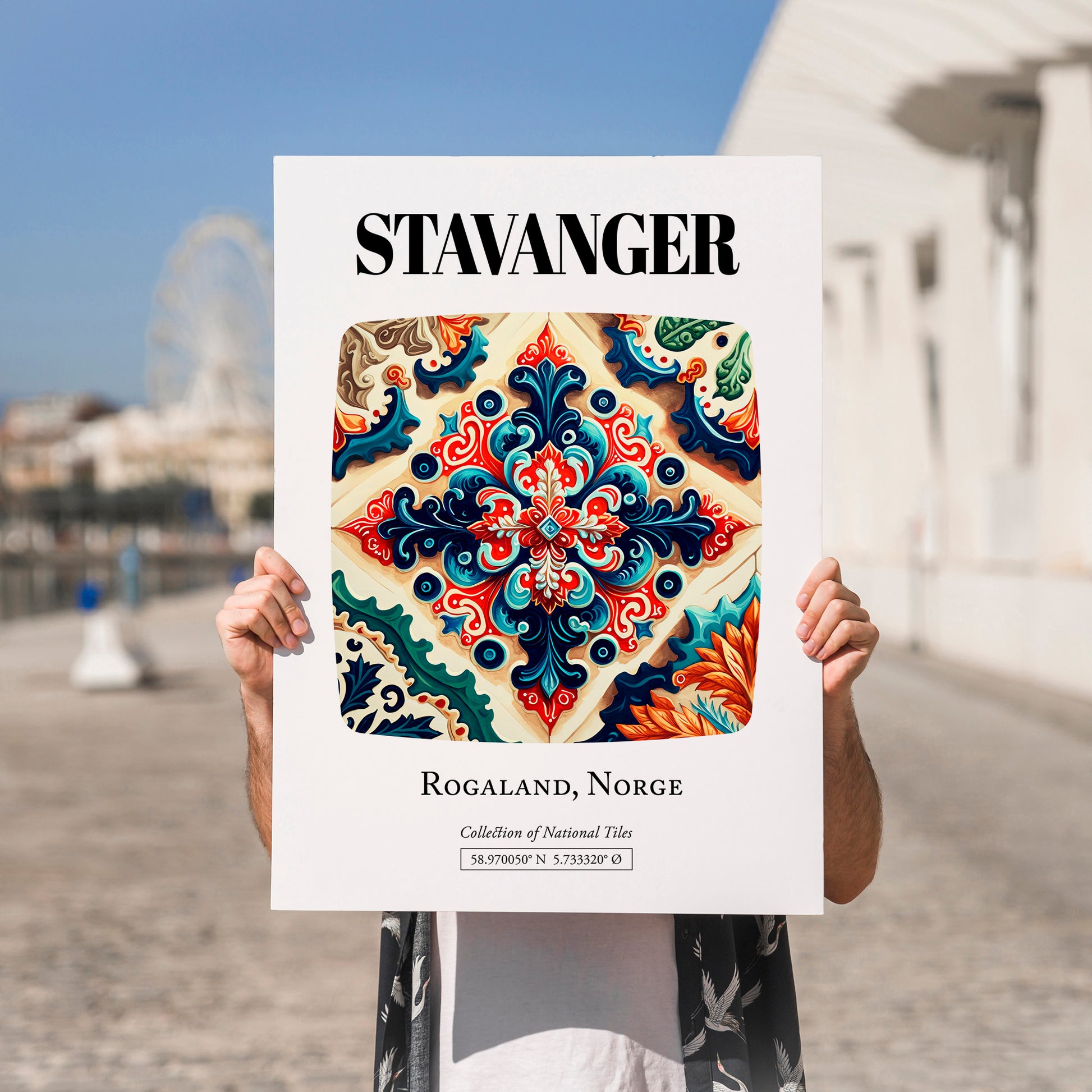 Stavanger, Norway – Travel Wall Art, no-text version framed in wood