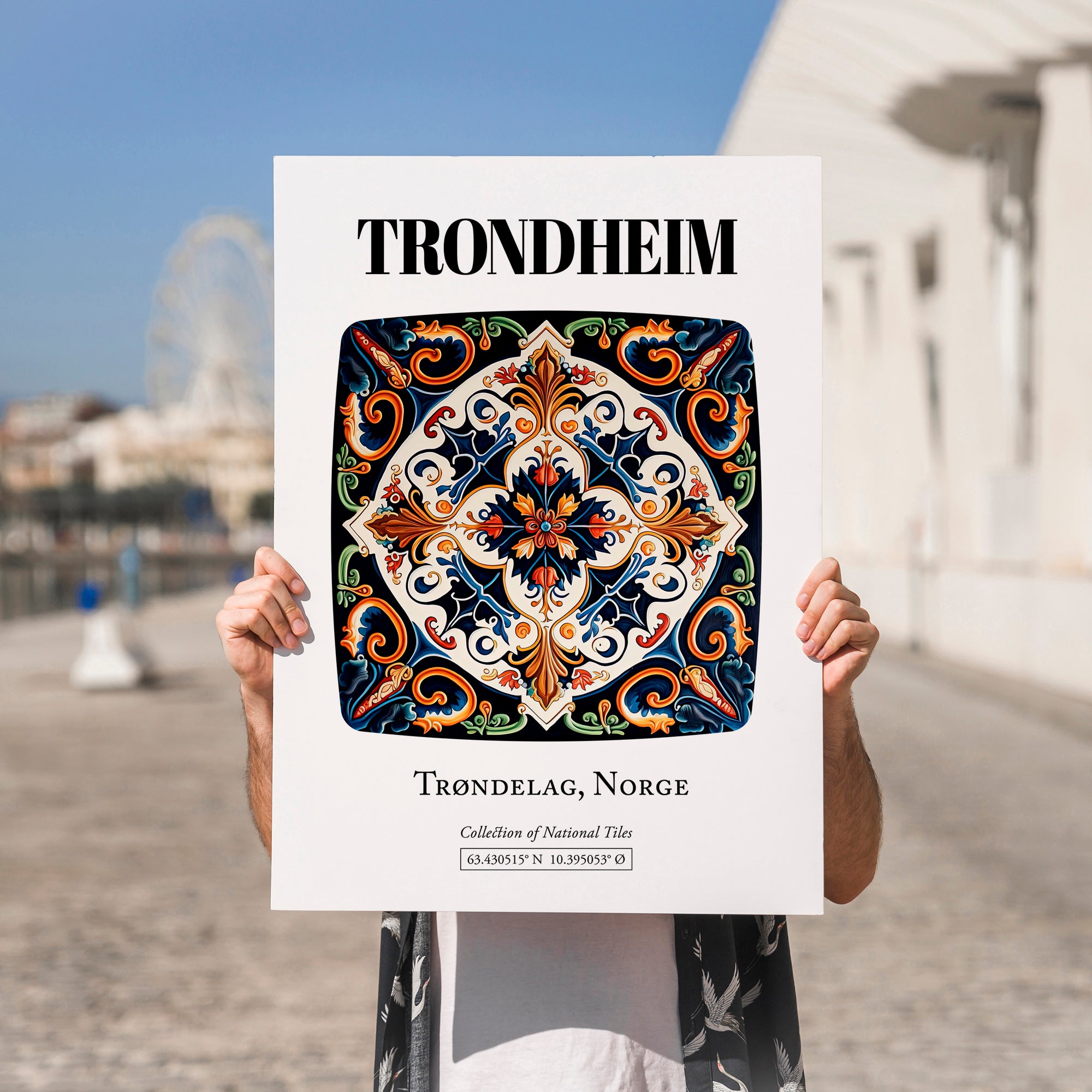 Trondheim, Norway – Dream Destination Decor, no-text version framed in wood