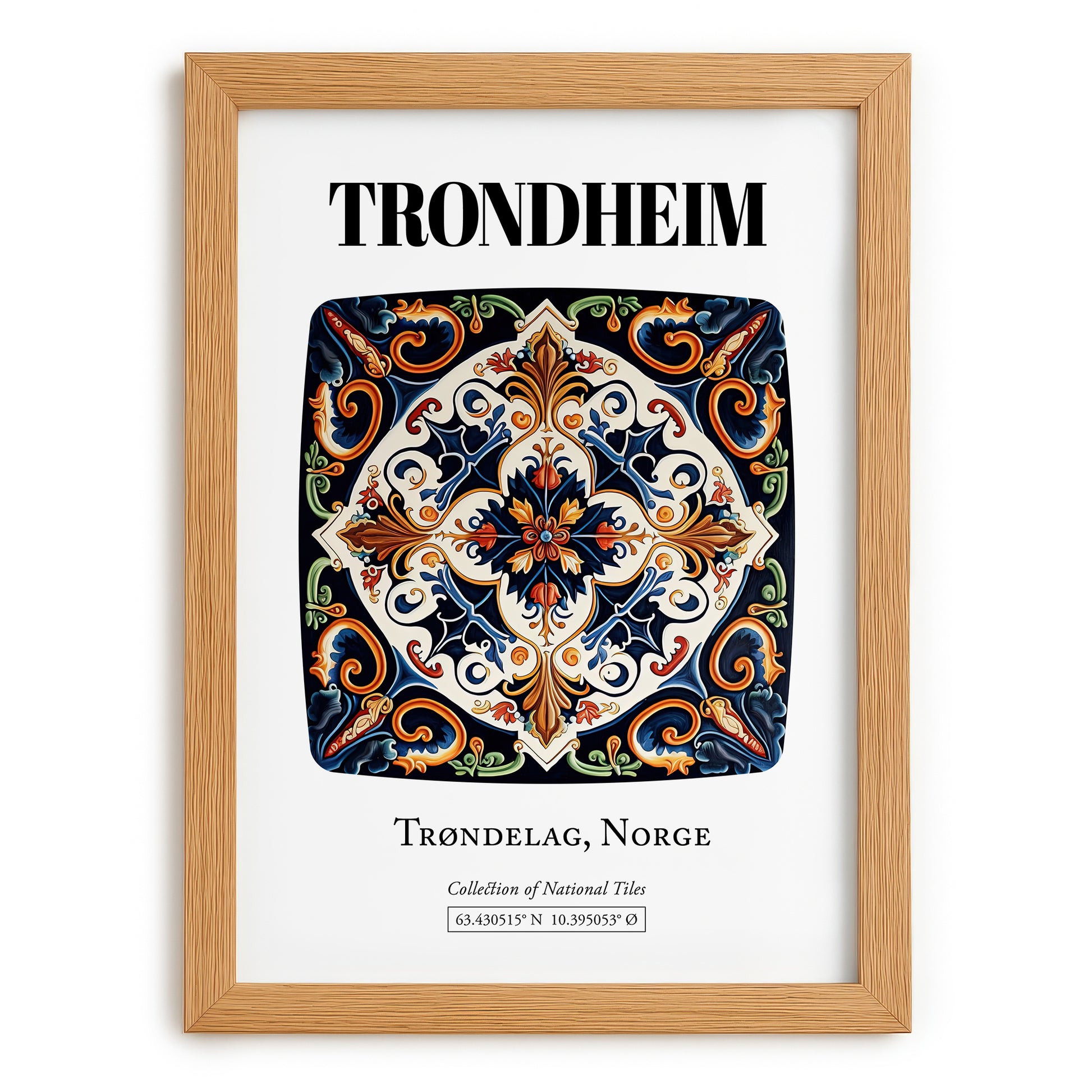 Trondheim, Norway – Dream Destination Decor, set in oak frame