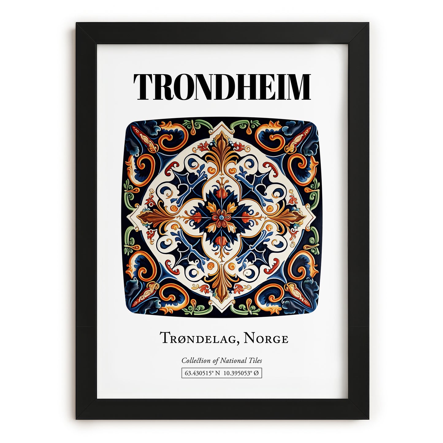 Trondheim, Norway – Dream Destination Decor, in sleek black frame
