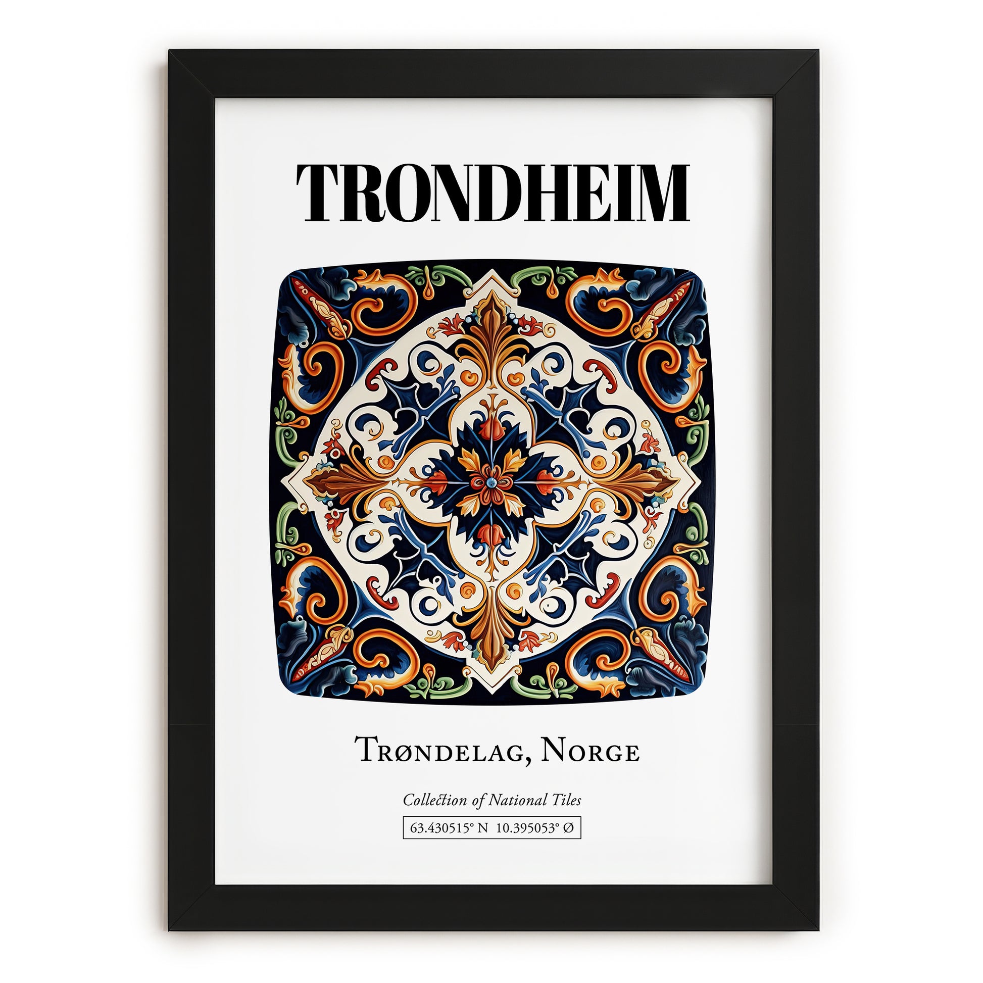 Trondheim, Norway – Dream Destination Decor, in sleek black frame