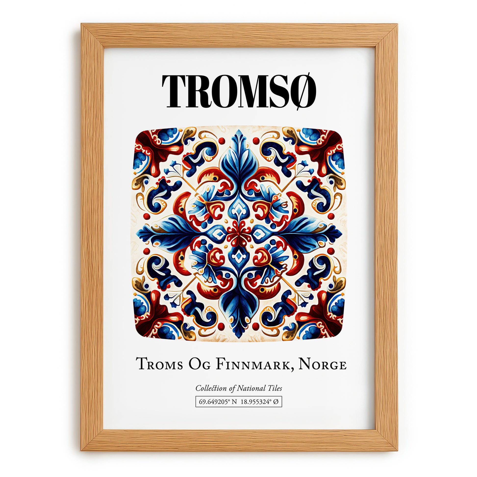 Tromsø, Norway – Travel Print, set in oak frame