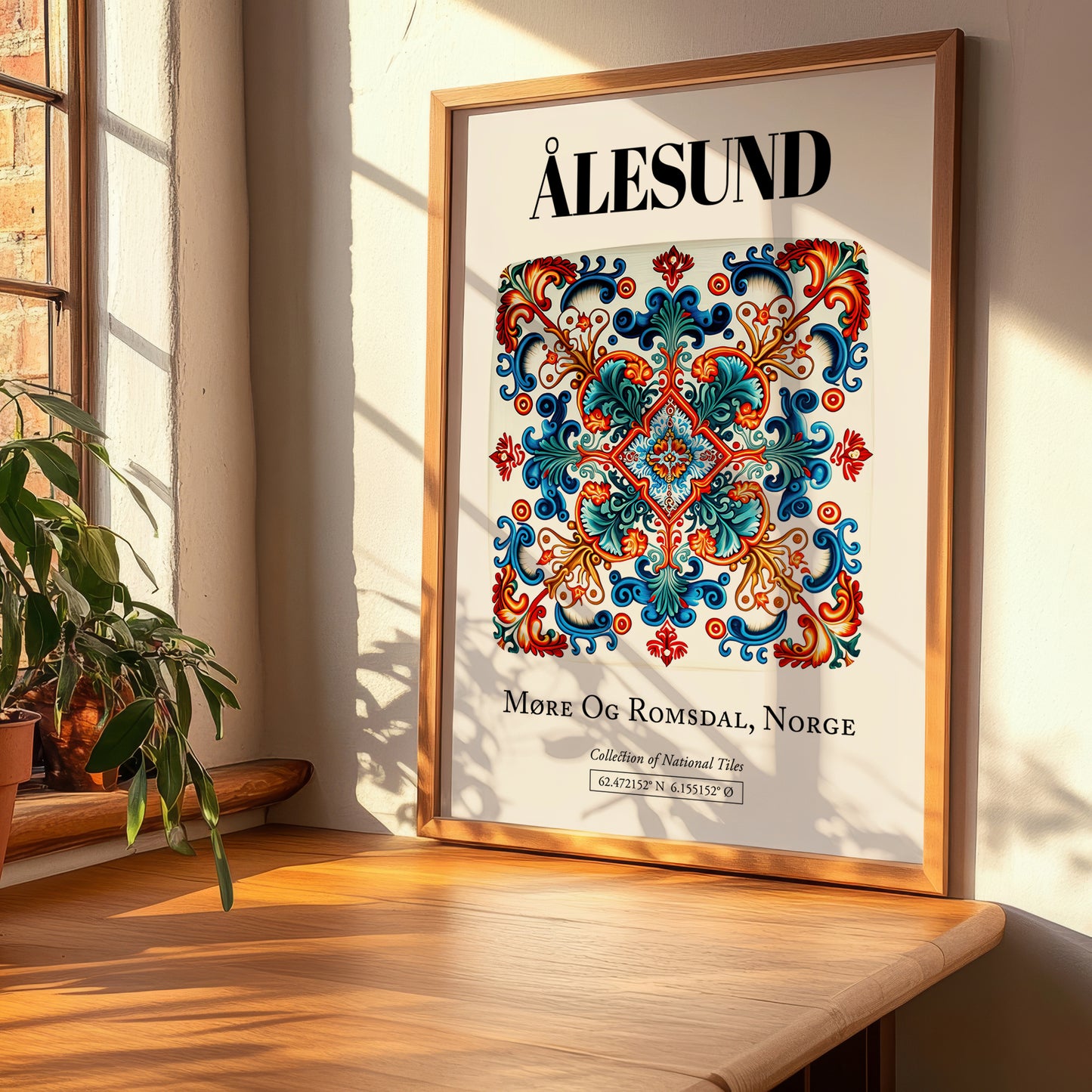 Ålesund, Norway – Travel Poster, clean layout with no caption