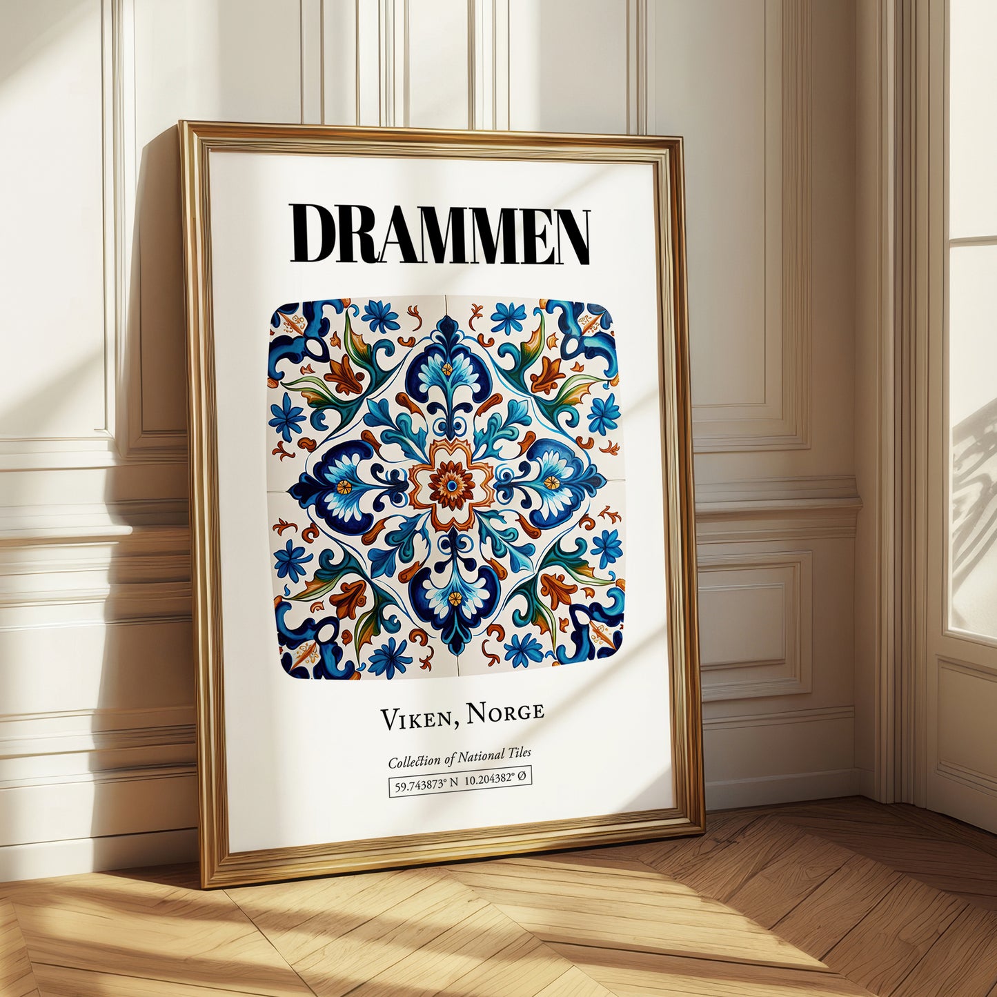 Drammen, Norway – Travel Poster, styled in a charming Paris street view