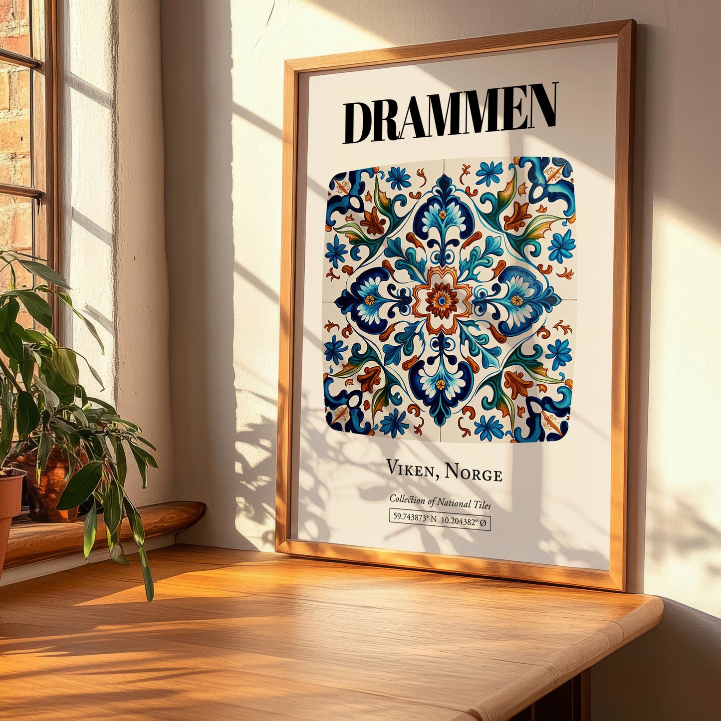 Drammen, Norway – Travel Poster, clean layout with no caption