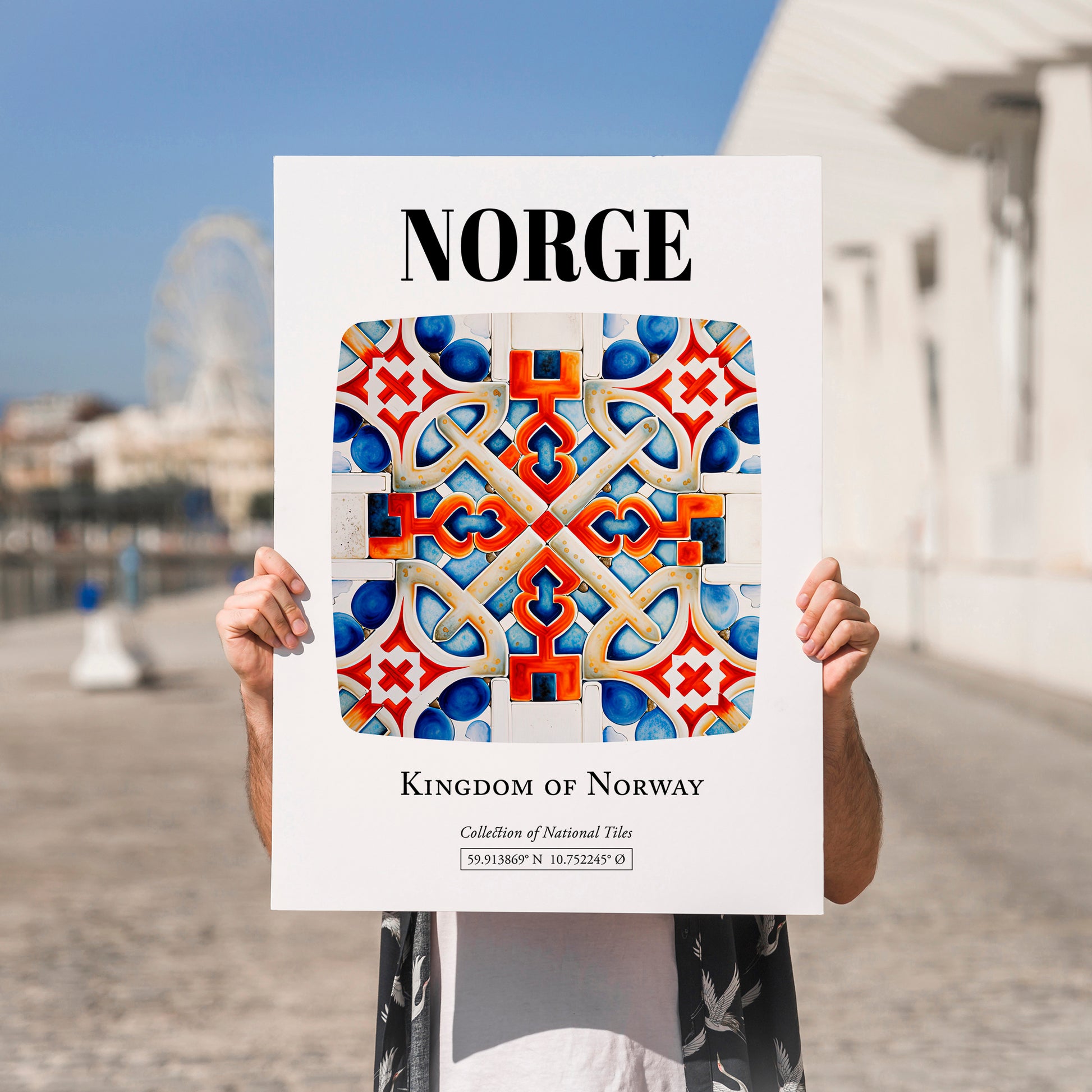 Norge, Norway – Travel Poster, no-text version framed in wood