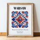 Warsaw, Poland – World Travel Art, in wooden frame leaning on the floor