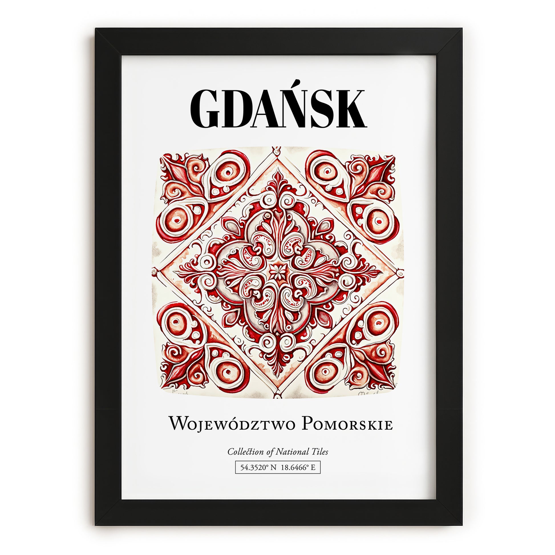 Gdańsk, Poland – Travel Wall Art, in sleek black frame