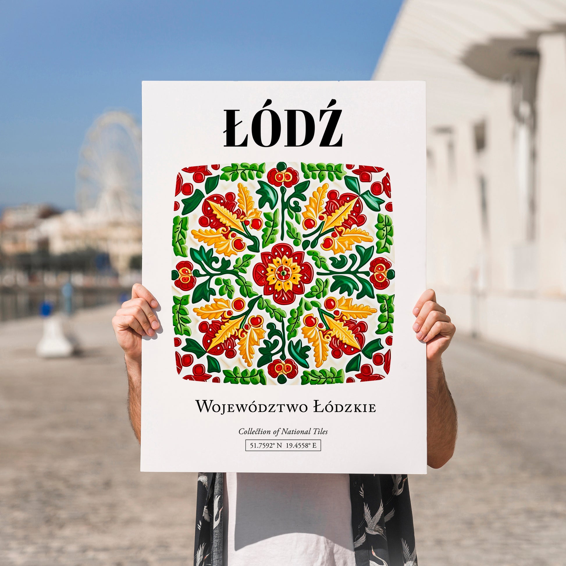 Łódź, Poland – Wanderlust-Inspired Poster, no-text version framed in wood