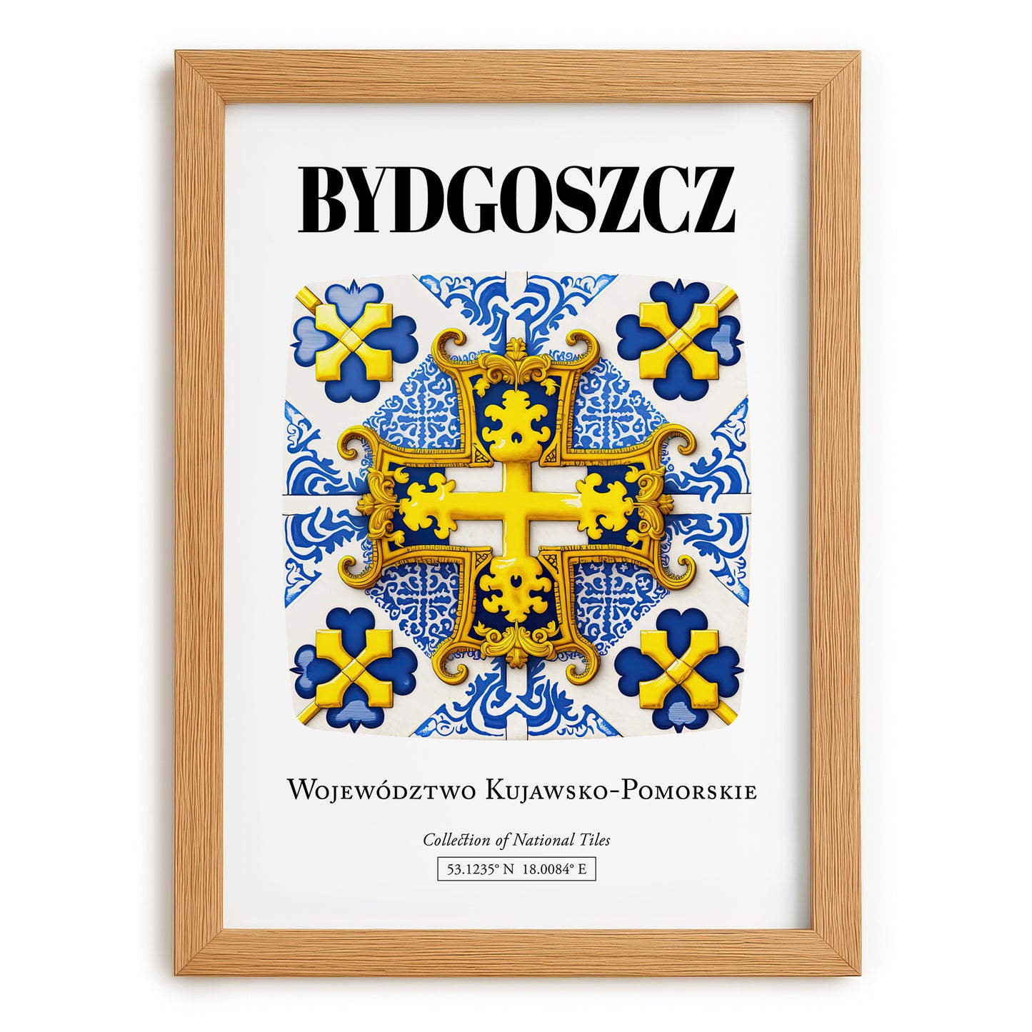 Bydgoszcz, Poland – Travel Poster, set in oak frame