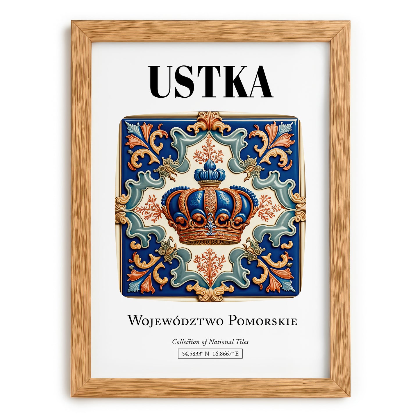 Ustka, Poland – Travel Print, set in oak frame