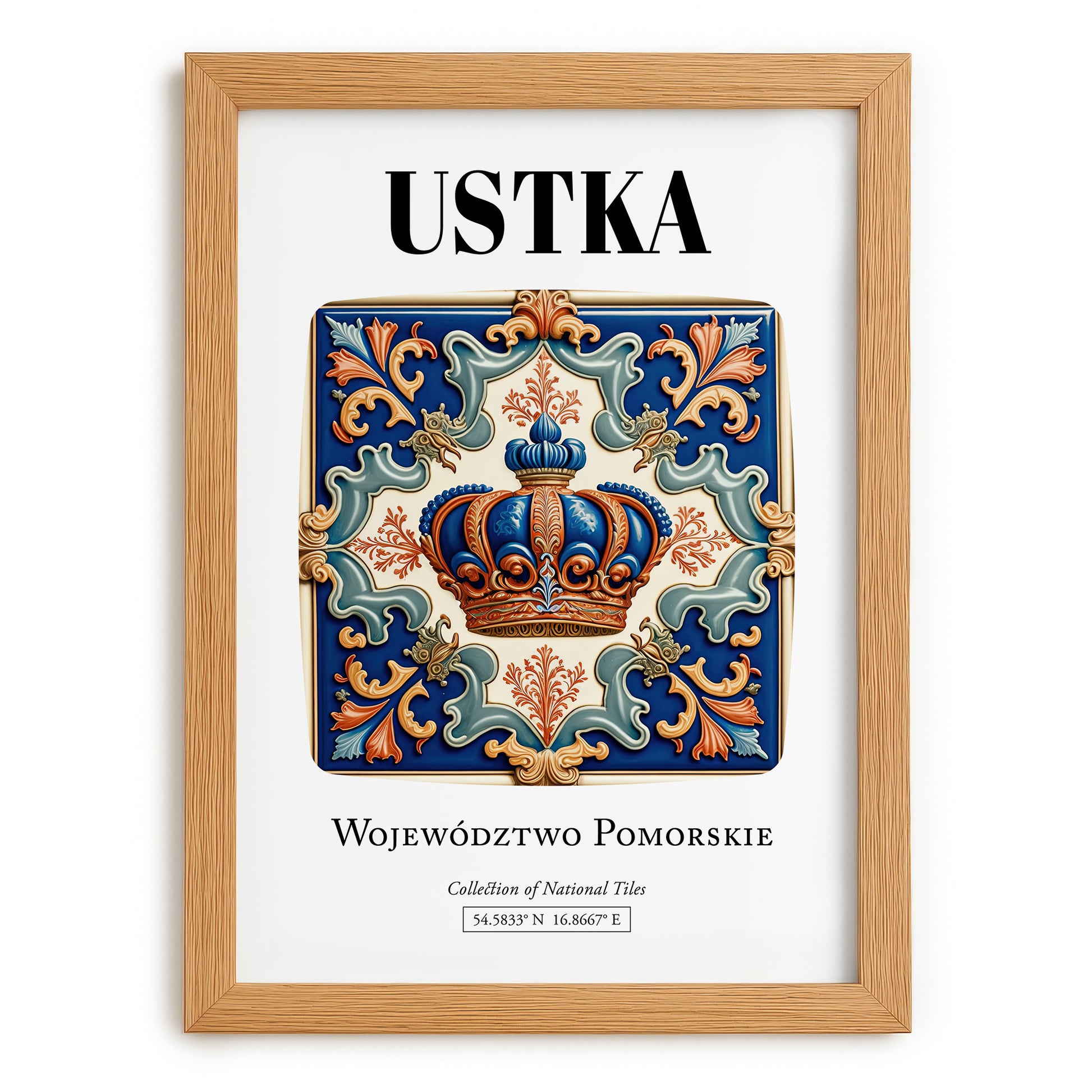 Ustka, Poland – Travel Print, set in oak frame