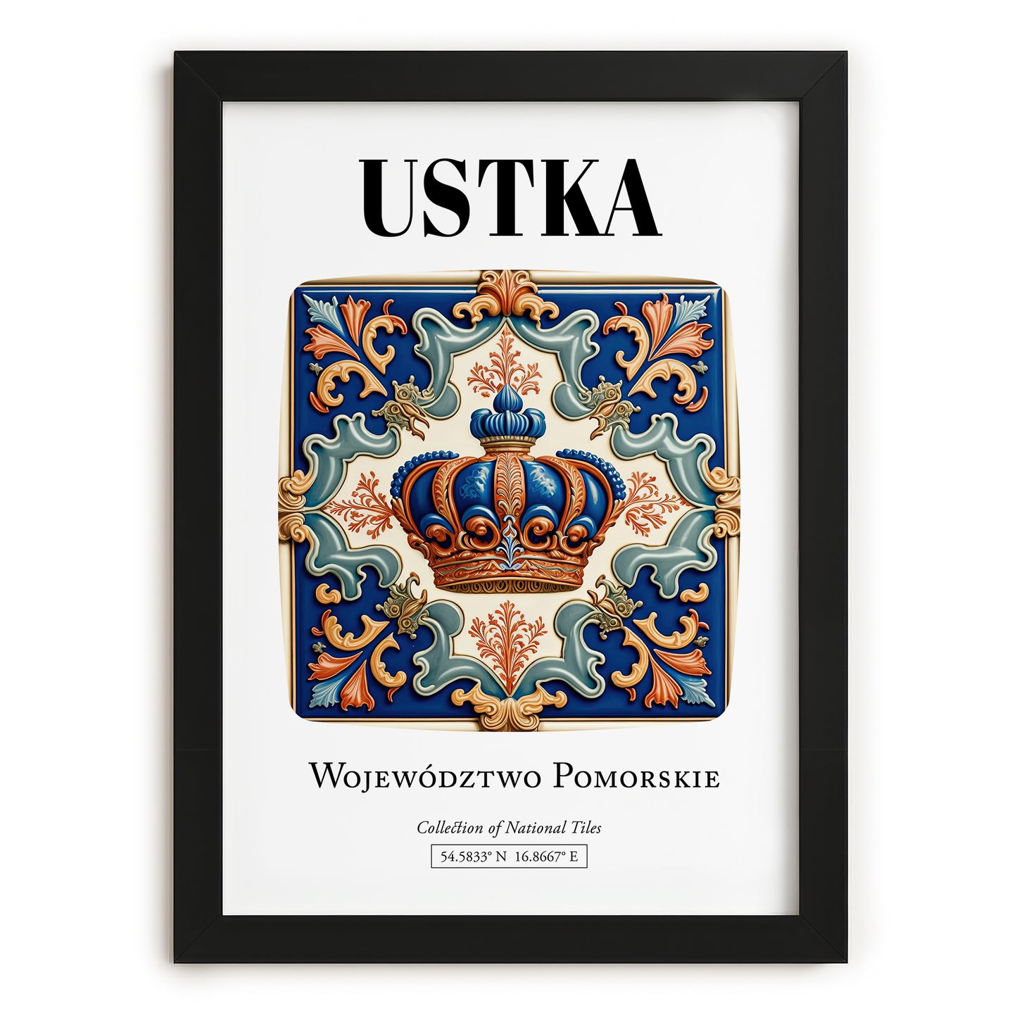 Ustka, Poland – Travel Print, in sleek black frame