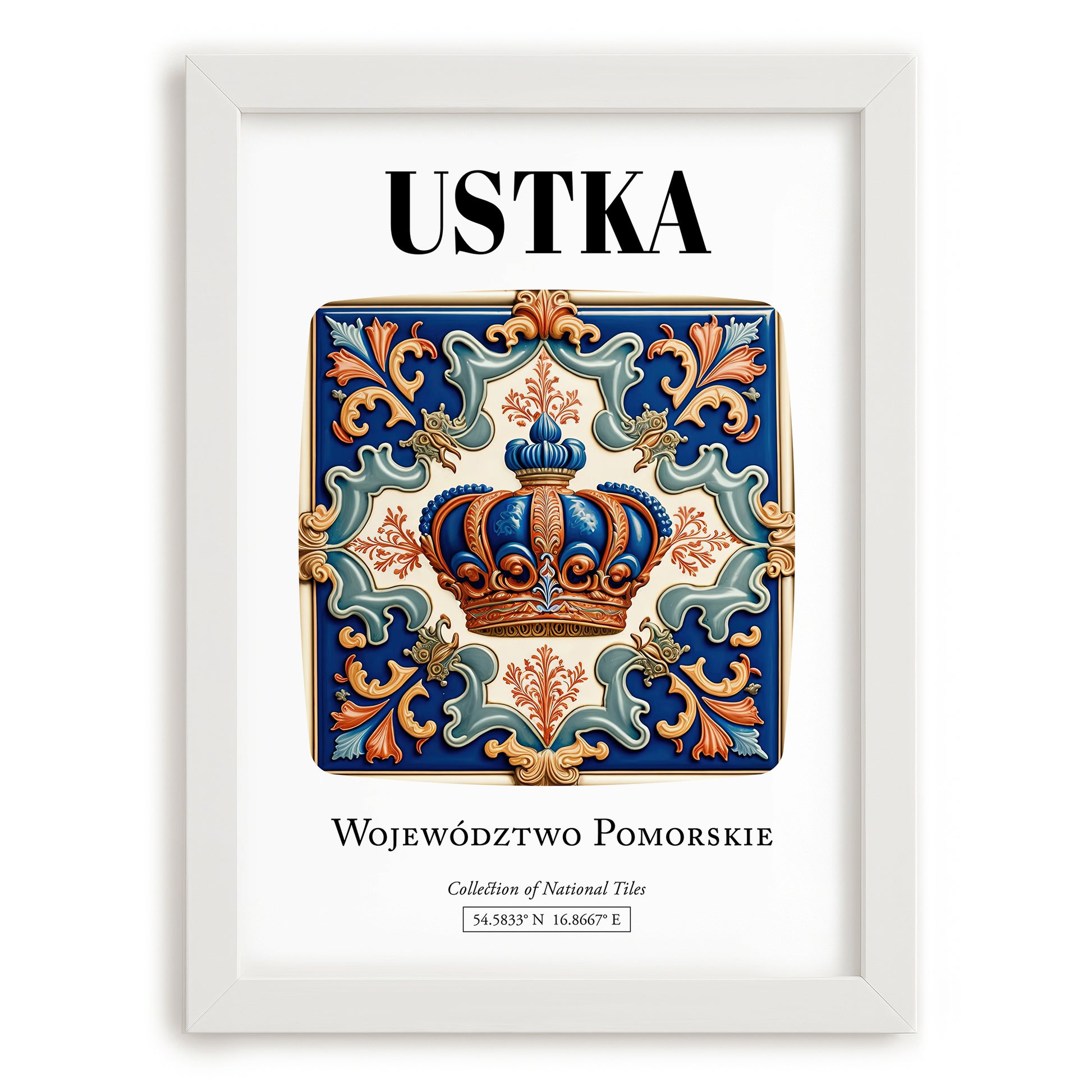 Ustka, Poland – Travel Print, placed in minimal white frame